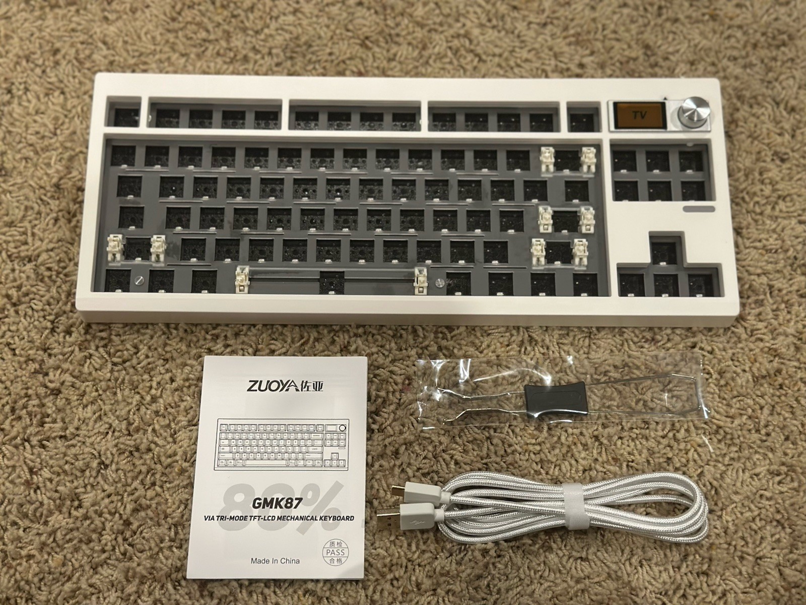 GMK87 Mechanical Keyboard Kit Display Screen RGB Gasket Mount Hot-Swap Custom, 