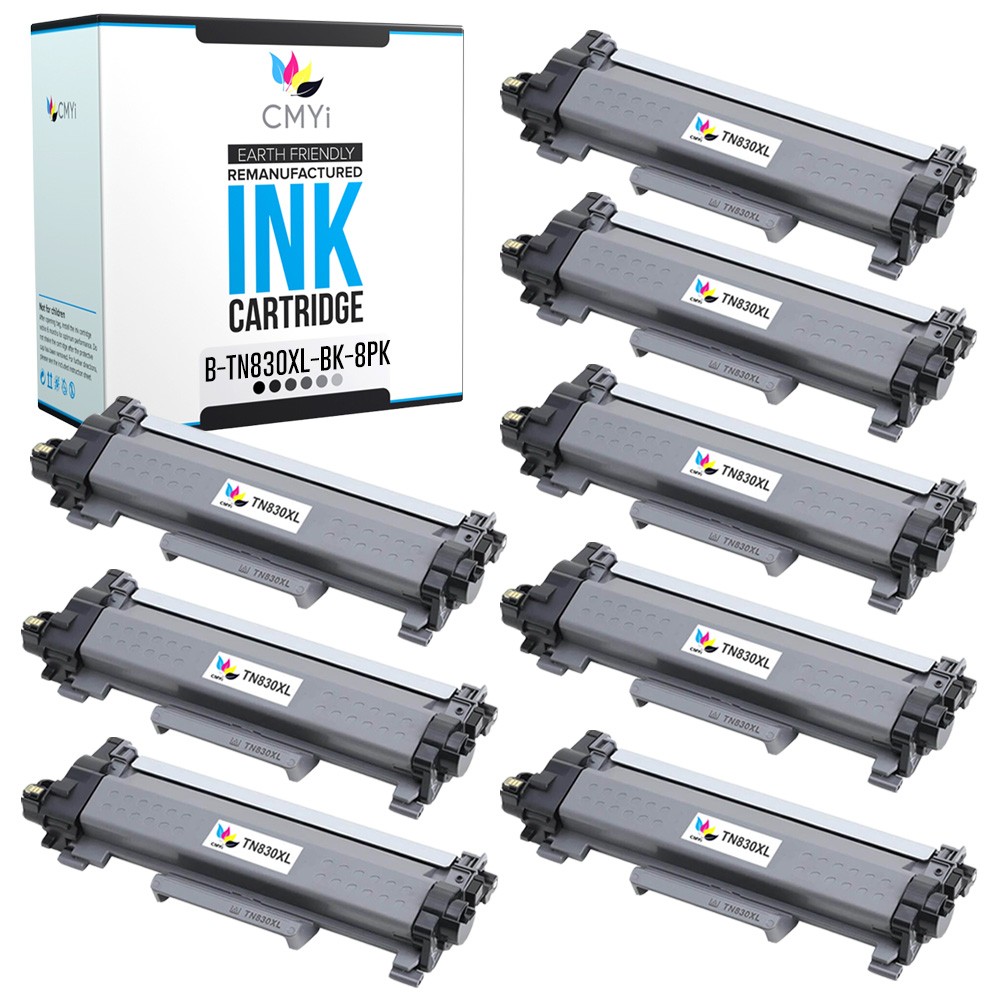 8-PK Compatible CMYi TN-830XL Cartridge fits Brother DCP-L2647DW MFC-L2820DW XL