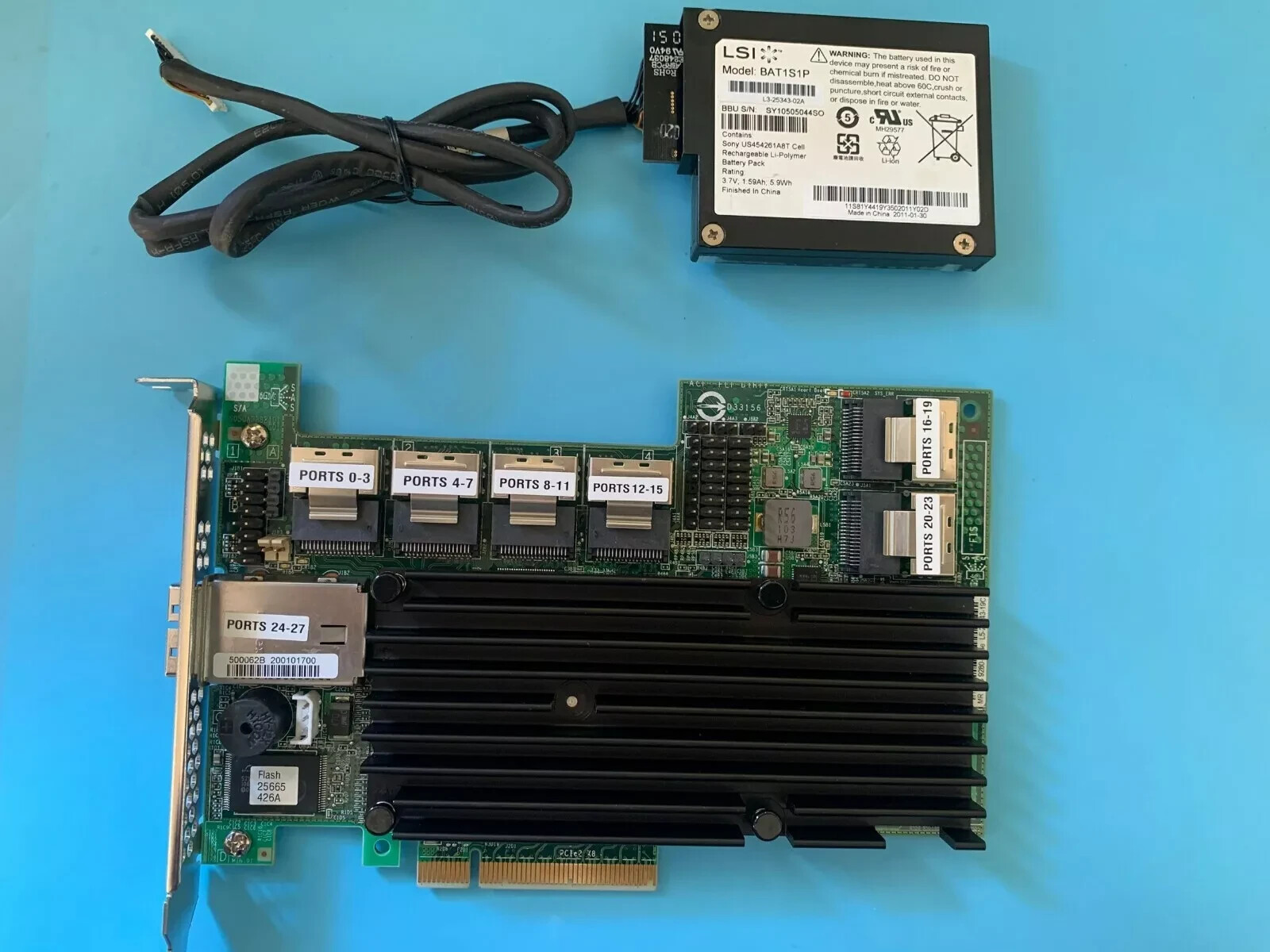 LSI MegaRAID SAS SAS9280-24i4e SATA/SAS Controller Card + Battery BBU08