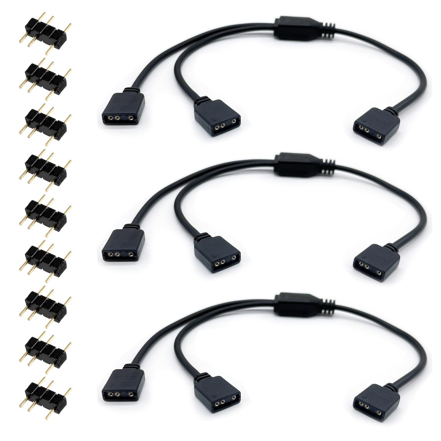 3-Pack 5V 3Pin ARGB 1 to 2 Female to Female ARGB Cables, 1-to-2 Addressable R...