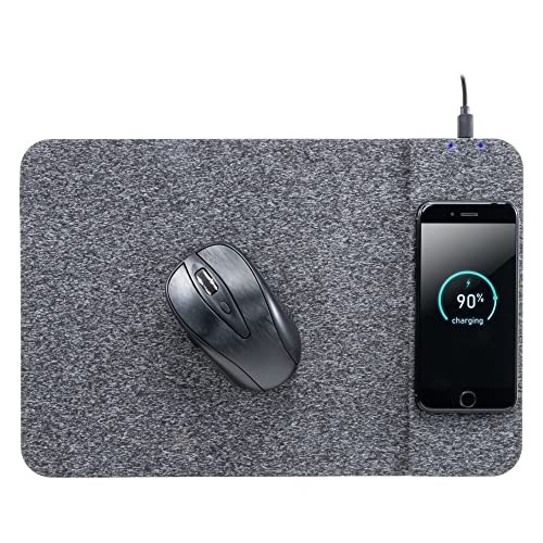 Allsop Powertrack Wireless Charging Mouse Pad, 13 x 8.75, Gray