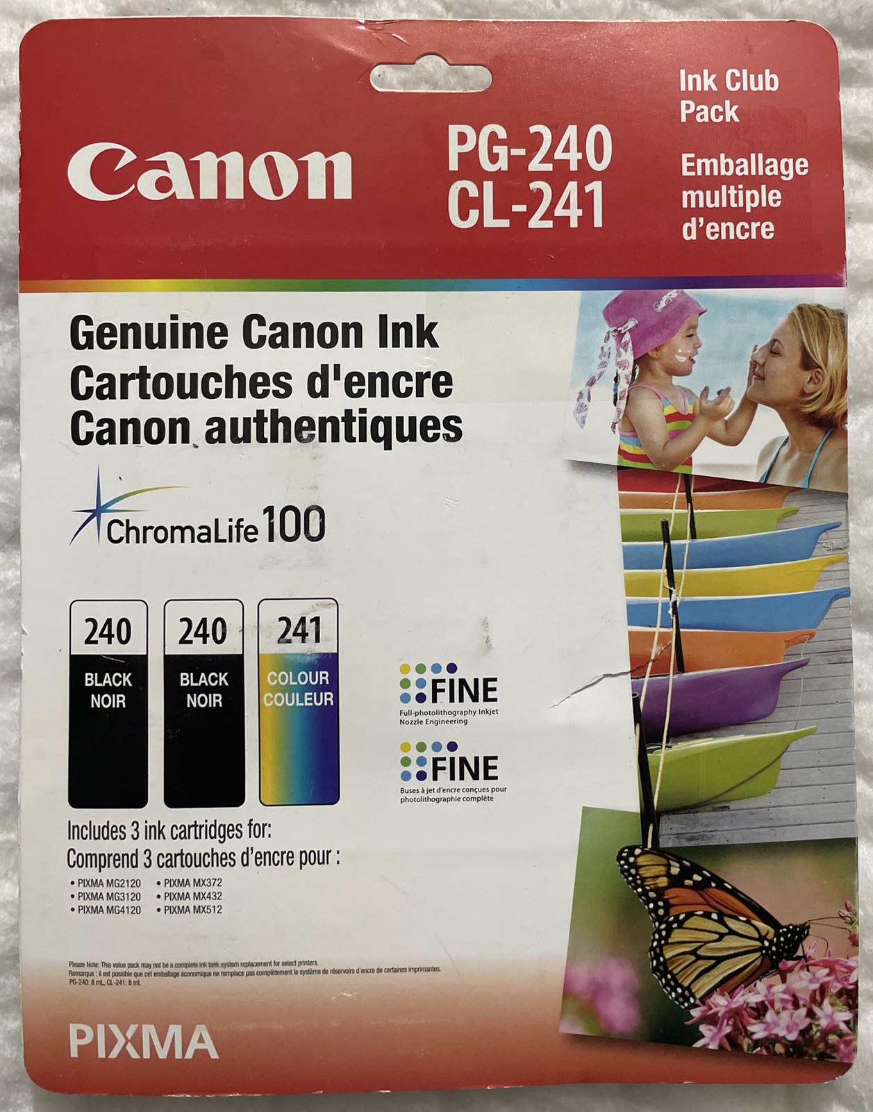 Canon 240 Black PG-240 & 241 Color CLI-241 5207B005 5207B001 & 5209B001