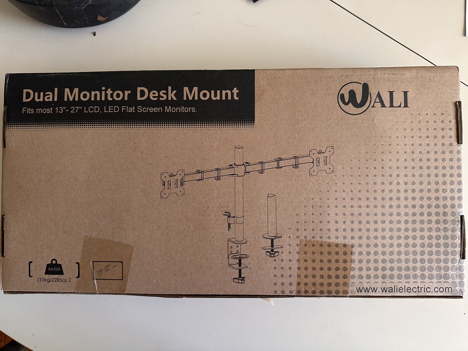 WALI Dual LCD Monitor Fully Adjustable Desk Mount Stand 13-27 in Monitors M002