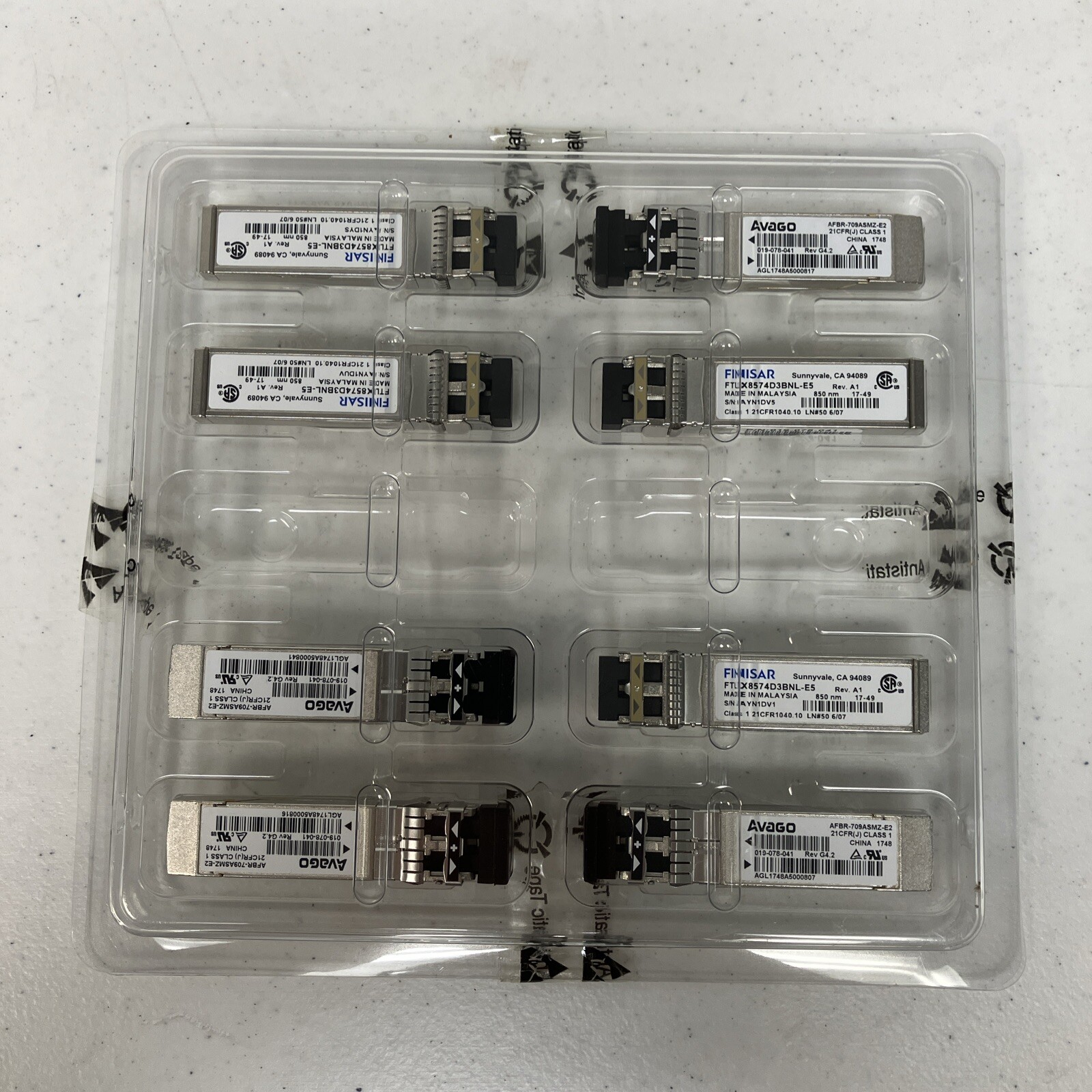 8x Avago / Finisar AFBR-709ASMZ-E2 FTLX8574D3BNL-E5 Please See Images