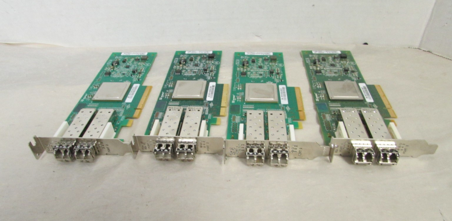 DELL QLOGIC 0RW9KF QLE2562L-DEL DUAL PORT 8GB PCI-E NETWORK ADAPTER LOT OF 4