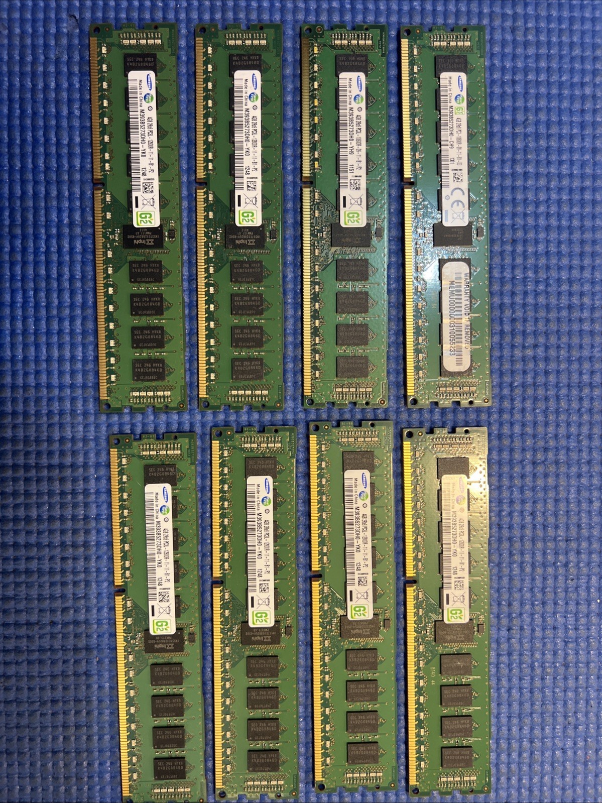 Lot of 8) Samsung 4GB PC3L-10600R/12800R 1333MHz DDR3 Server Memory M393B5273DH0