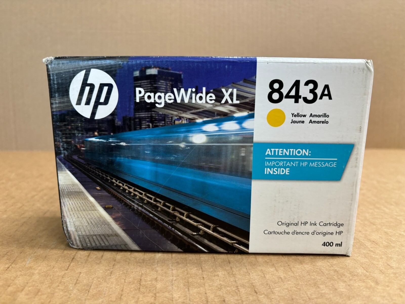 New OEM HP 843A  PageWide XL 4000,4500  Yellow Ink ( C1Q60A ) EXP: 4/15/2024