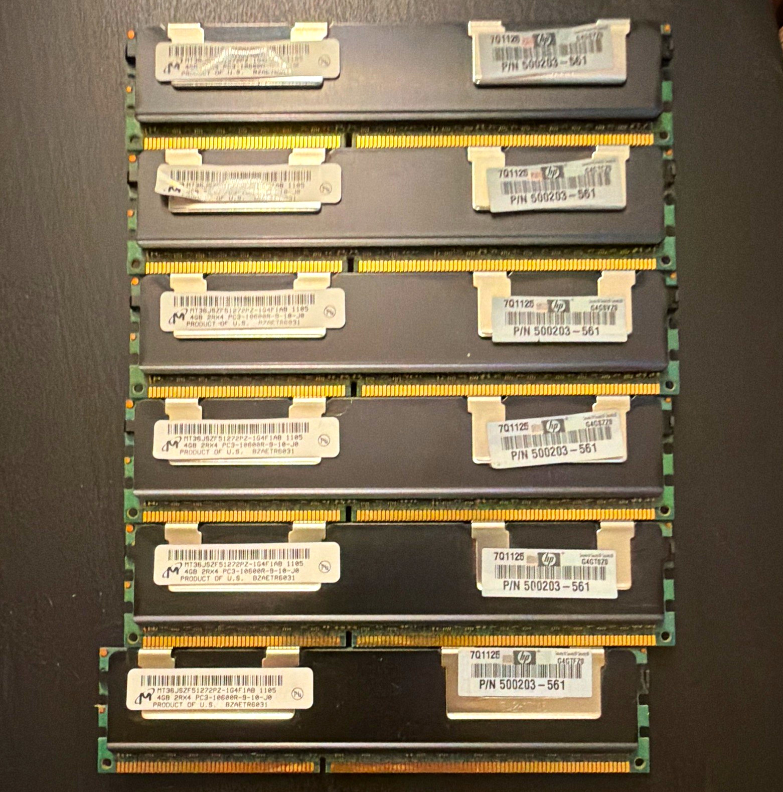 Micron 24GB (6x4GB) 2Rx4 PC3-10600R RAM memory untested