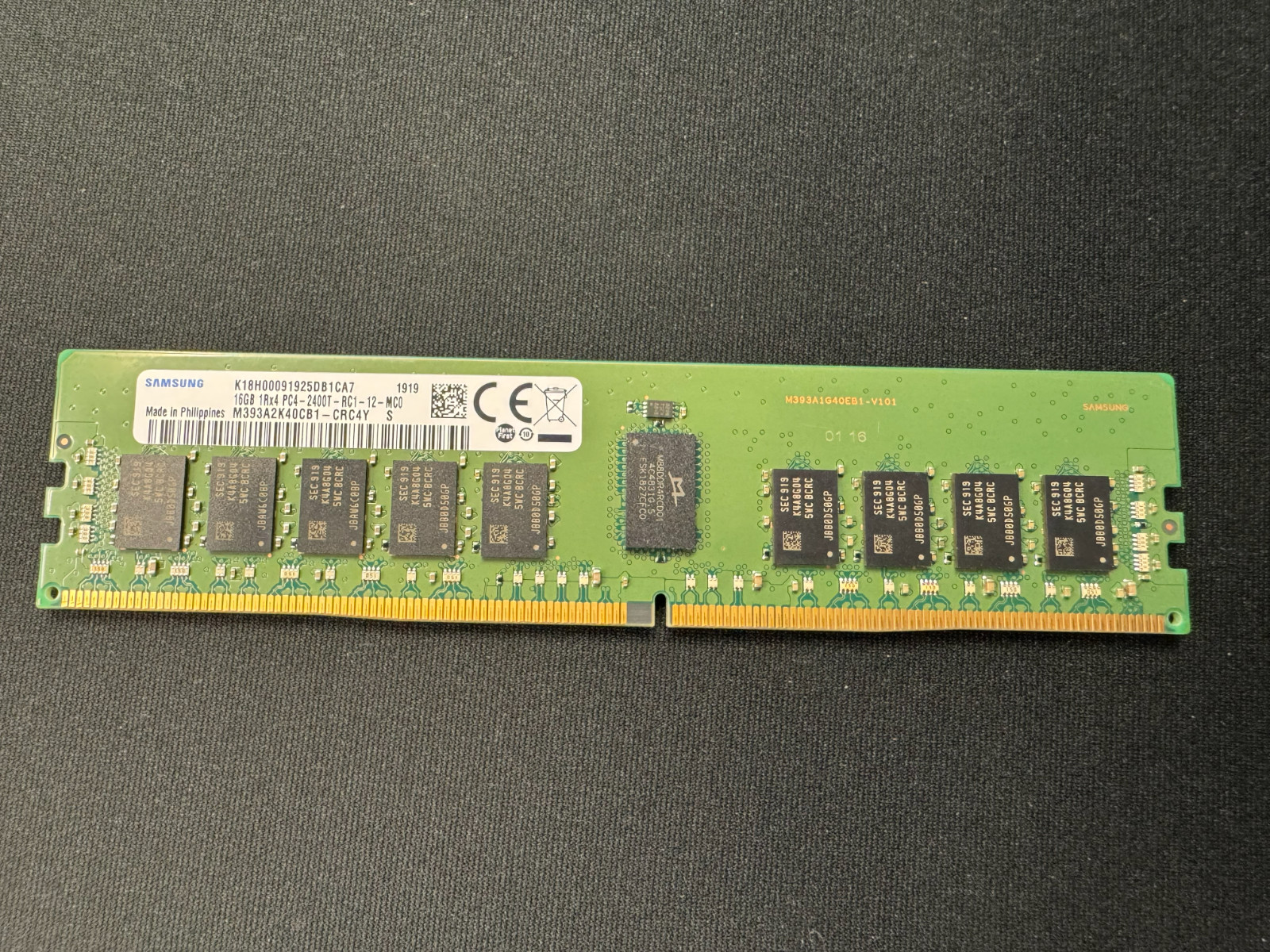 M393A2K40CB1-CRC4Y: Samsung 16GB DDR4-2400 ECC SDRAM
