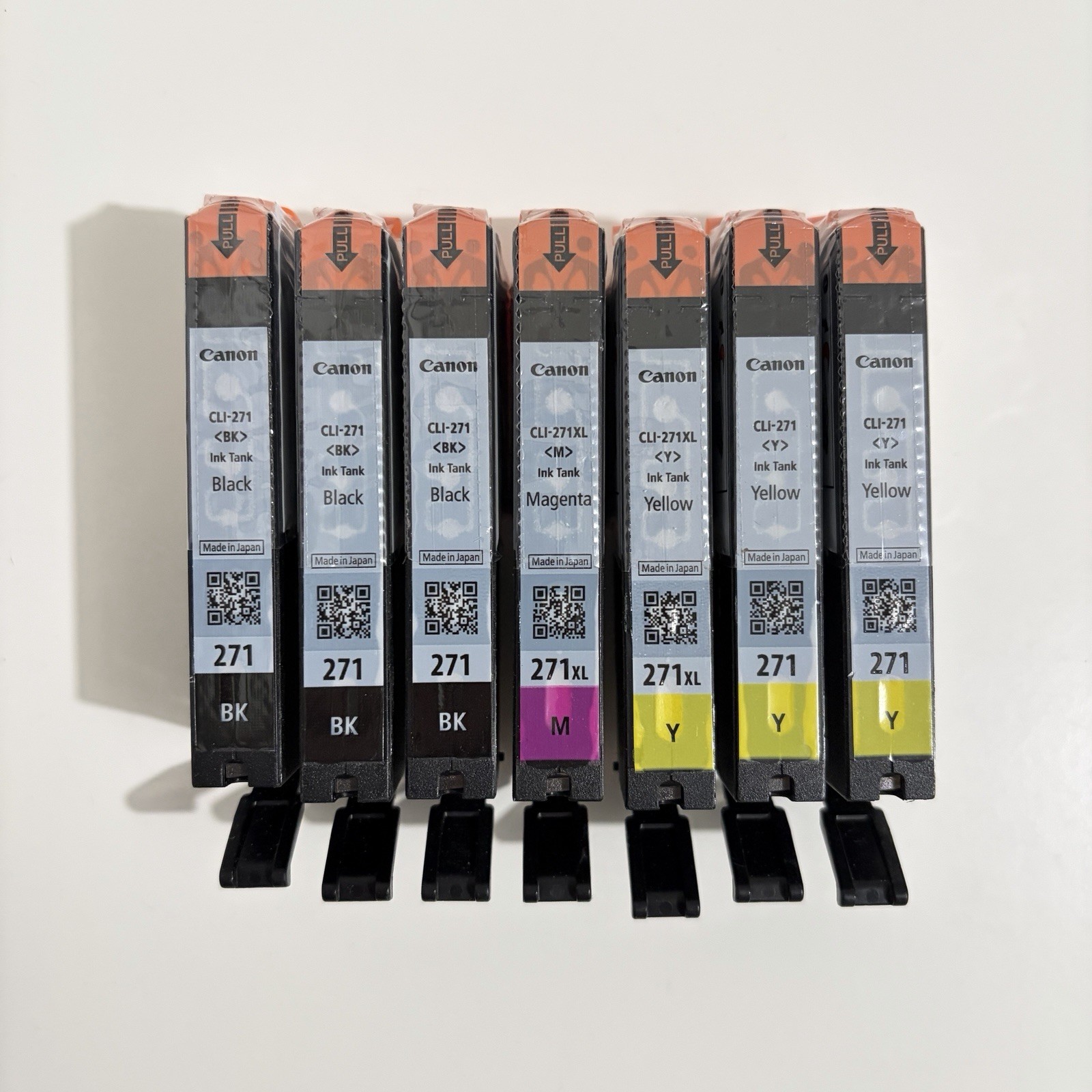 7 Pack Genuine Canon CLI-271 Ink Cartridges Black Magenta Yellow OEM