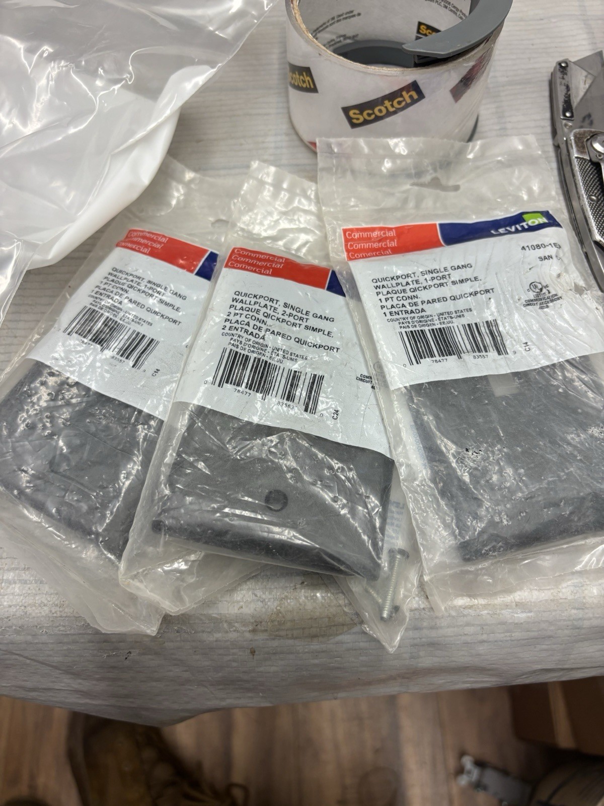 Leviton 41080-1EP black single gang 1 port cover ( QTY 3)