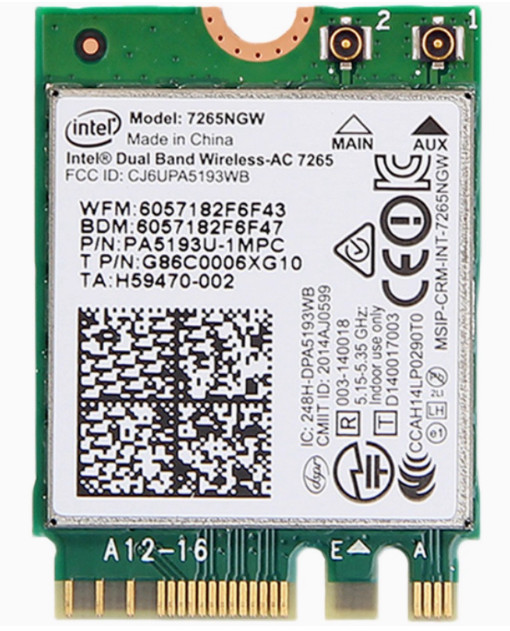INTEL 7265AC 867mbps WIFI5 Bluetooth 4.2 Network Card