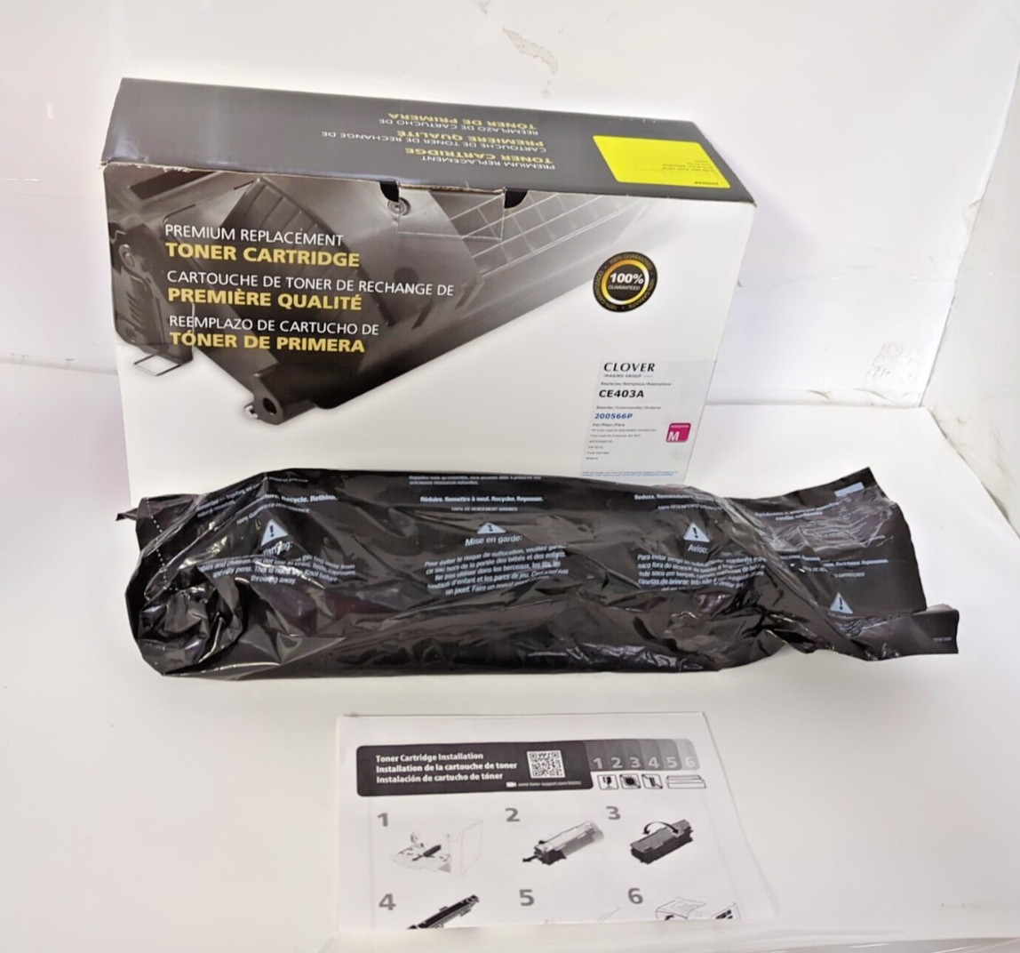 CLOVER PREMIUM REPLACEMENT TONER CARTRIDGE CE403A, 200566P, MAGENTA