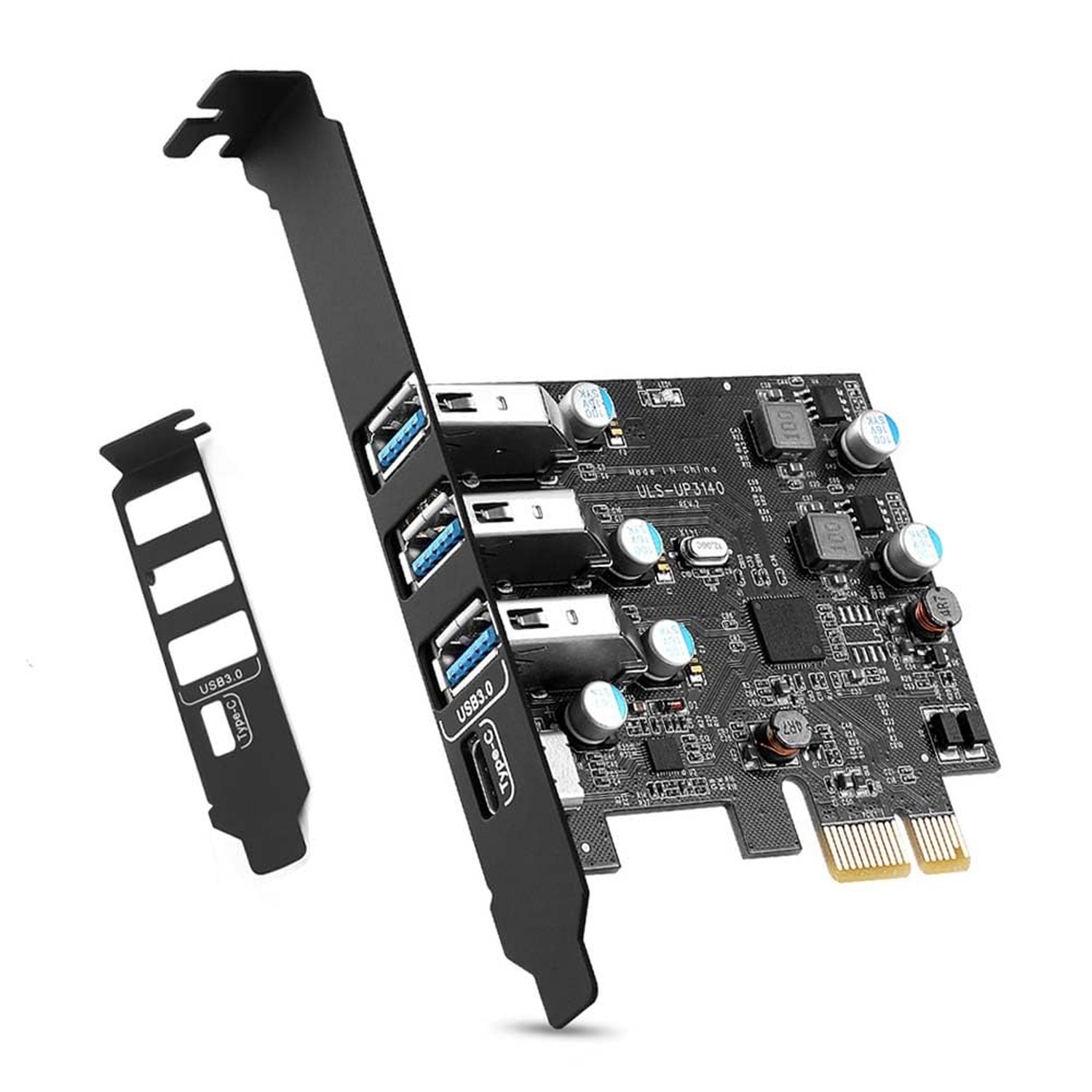 PCIe USB Card 4-Ports(1x USB-C - 3X Type A) USB 3.0 Expansion Card PC Interna...