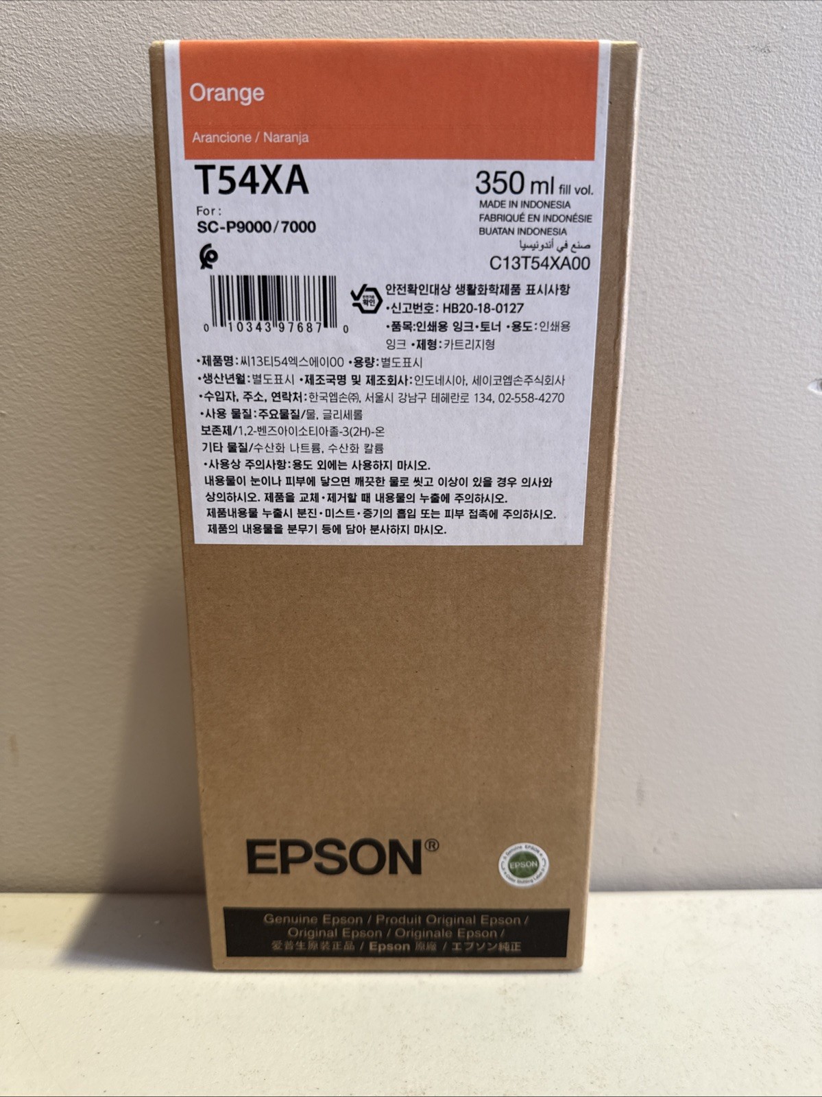 Epson T54XA Orange Ink Cartridge 350ml SureColor SC-P7000/P9000 EXP 7/7/27