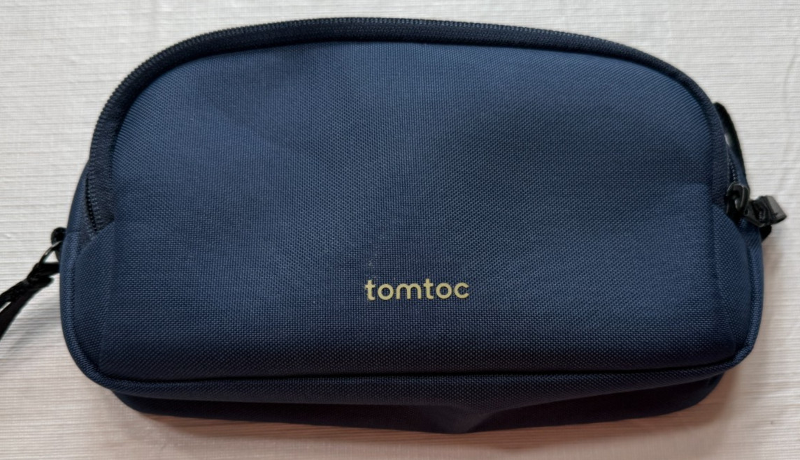 tomtoc Electronic Organizer Travel Case, Dual Compartment Tech Organization Blue