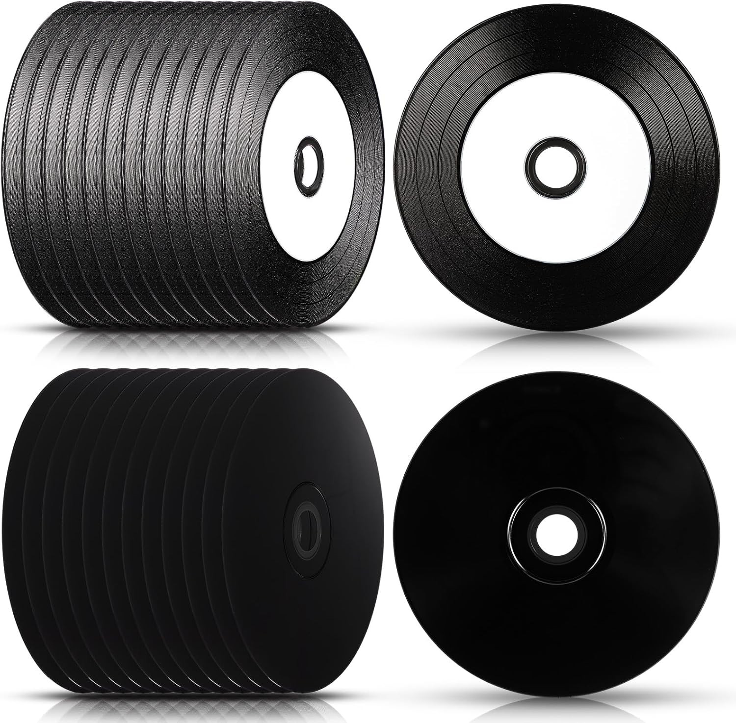25 Pcs CD-R Blank Discs 700Mb 80 Min 52X Vinyl Recordable Disc with White Ink...