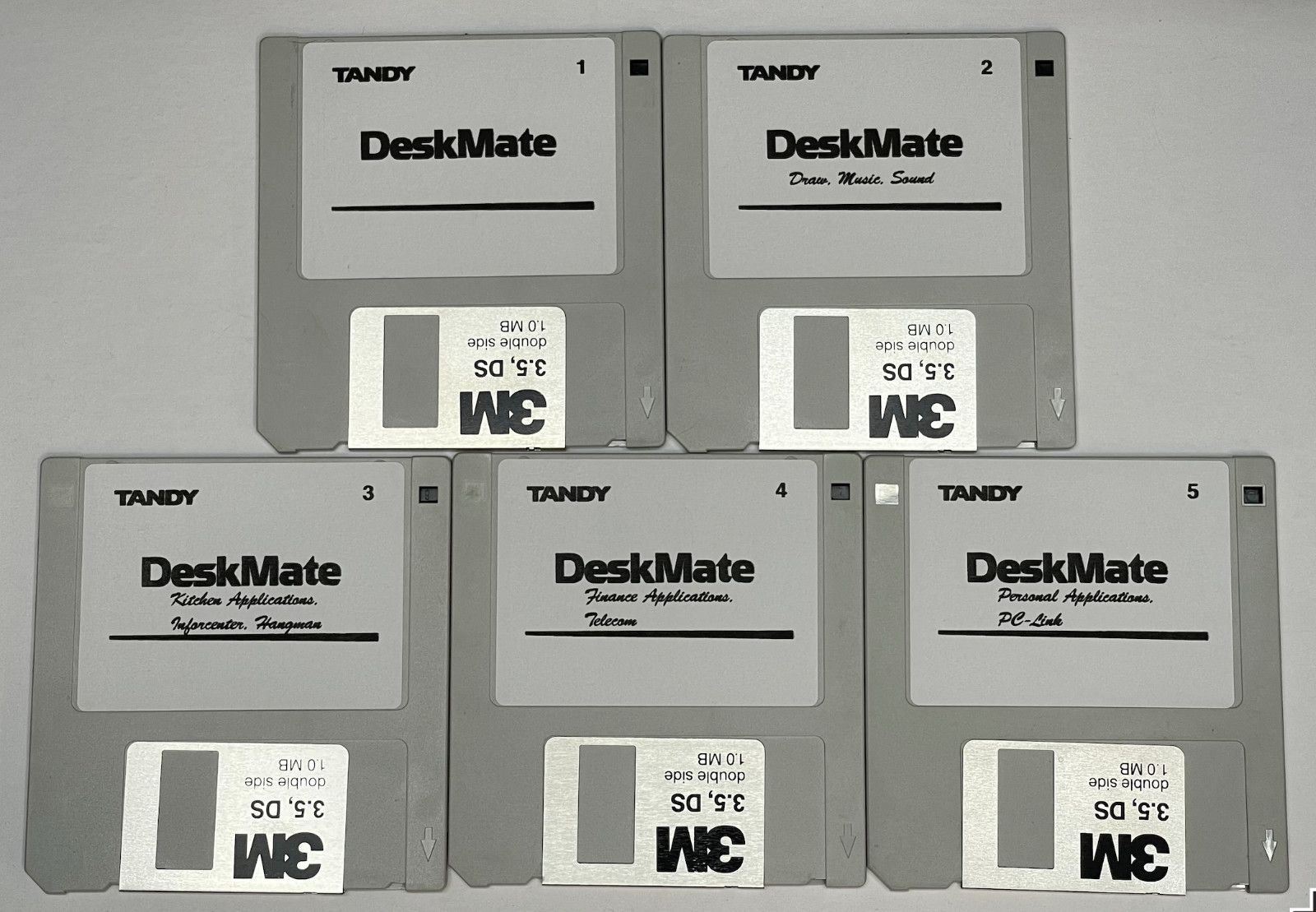 Tandy 1000 RL Boot system and Deskmate Disks / 3.5 Floppies   