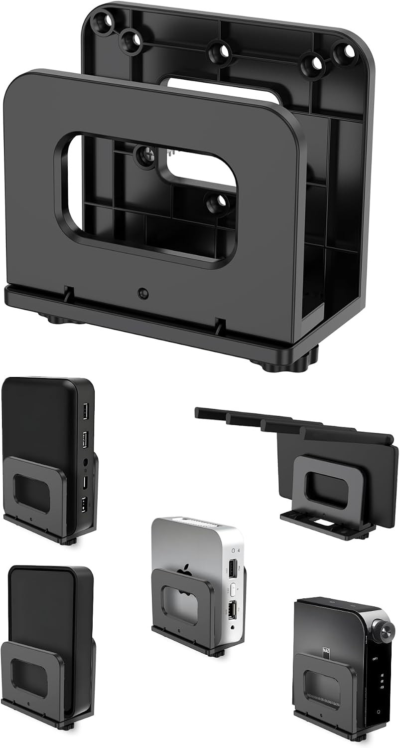 Soporte De Pared Ajustable Para Mini PC Enrutador WiFi Y TV Box Color Negro