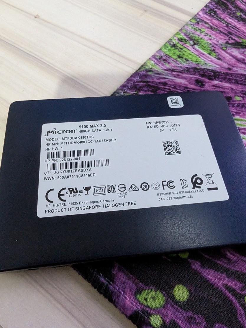 Micron 5100 MAX 480GB SATA 6Gb/s 2.5" SSD MTFDDAK480TCC enterprise