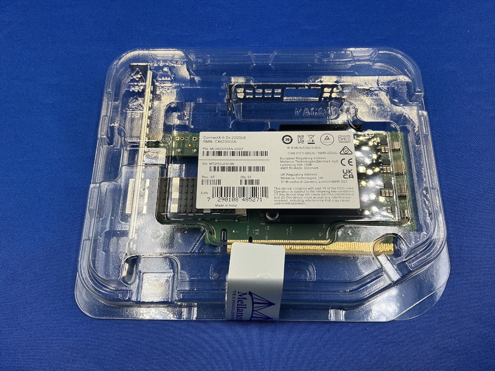 Mellanox MCX623105AN-VDAT ConnectX-6 DX-EN 1 Port QSFP56 200Gb Ethernet Adapter