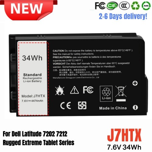 ✅LOT 34Wh J7HTX Battery For Dell Latitude 7202 7212 Rugged Extreme Tablet