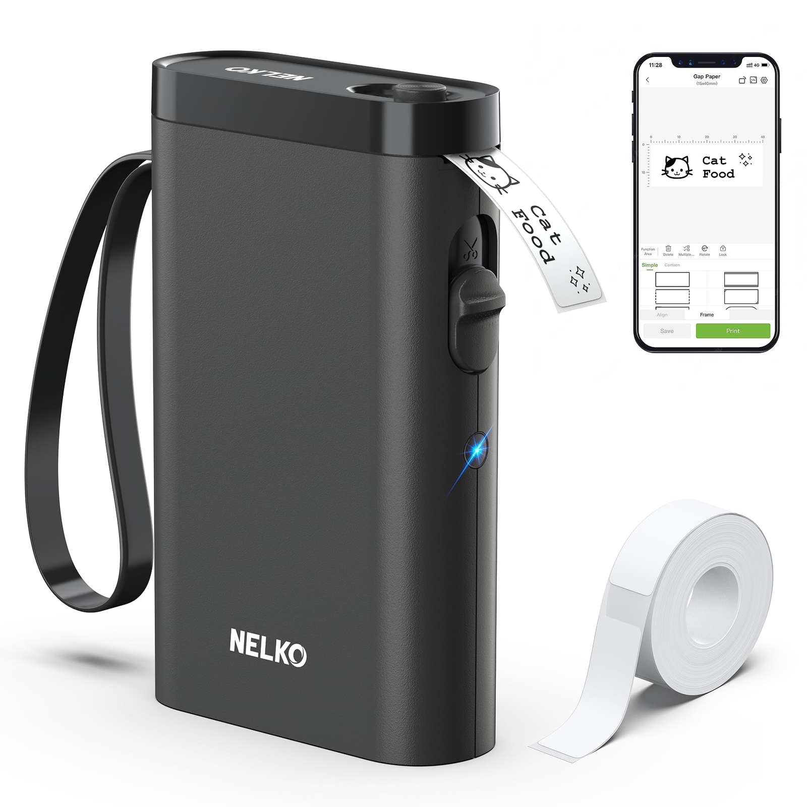 Portable Bluetooth Label Maker NELKO P21 Mini Wireless Handheld Printer