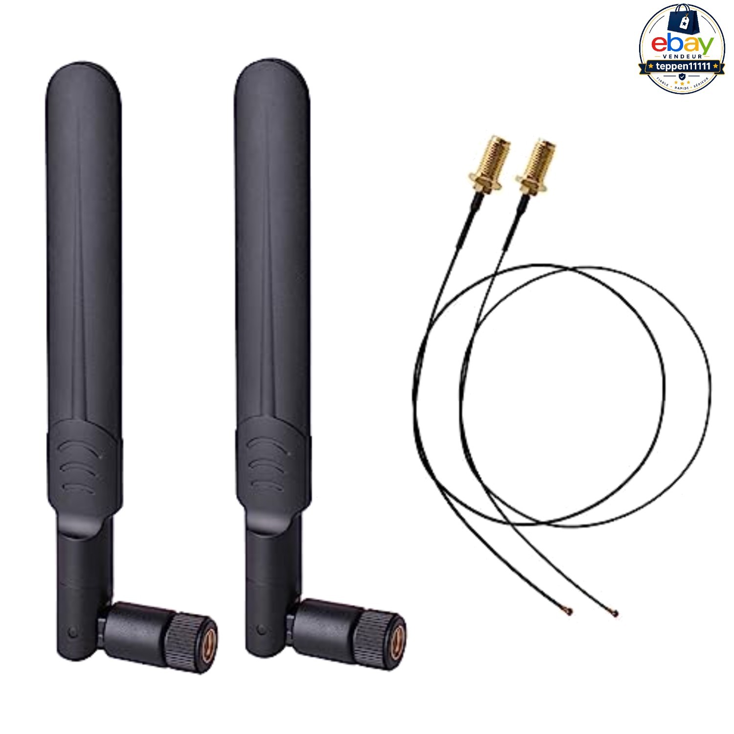 WiFi Antenna 2 Pack 6dBi Dual Band 2.4GHz 5.8GHz RP-SMA Male