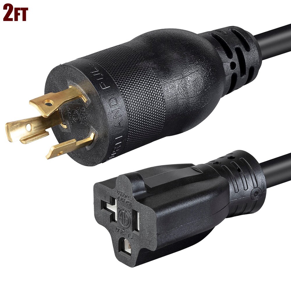 2FT Power Cable Cord Locking Connector NEMA L5-20P to NEMA 5-15/20R 12AWG 20A