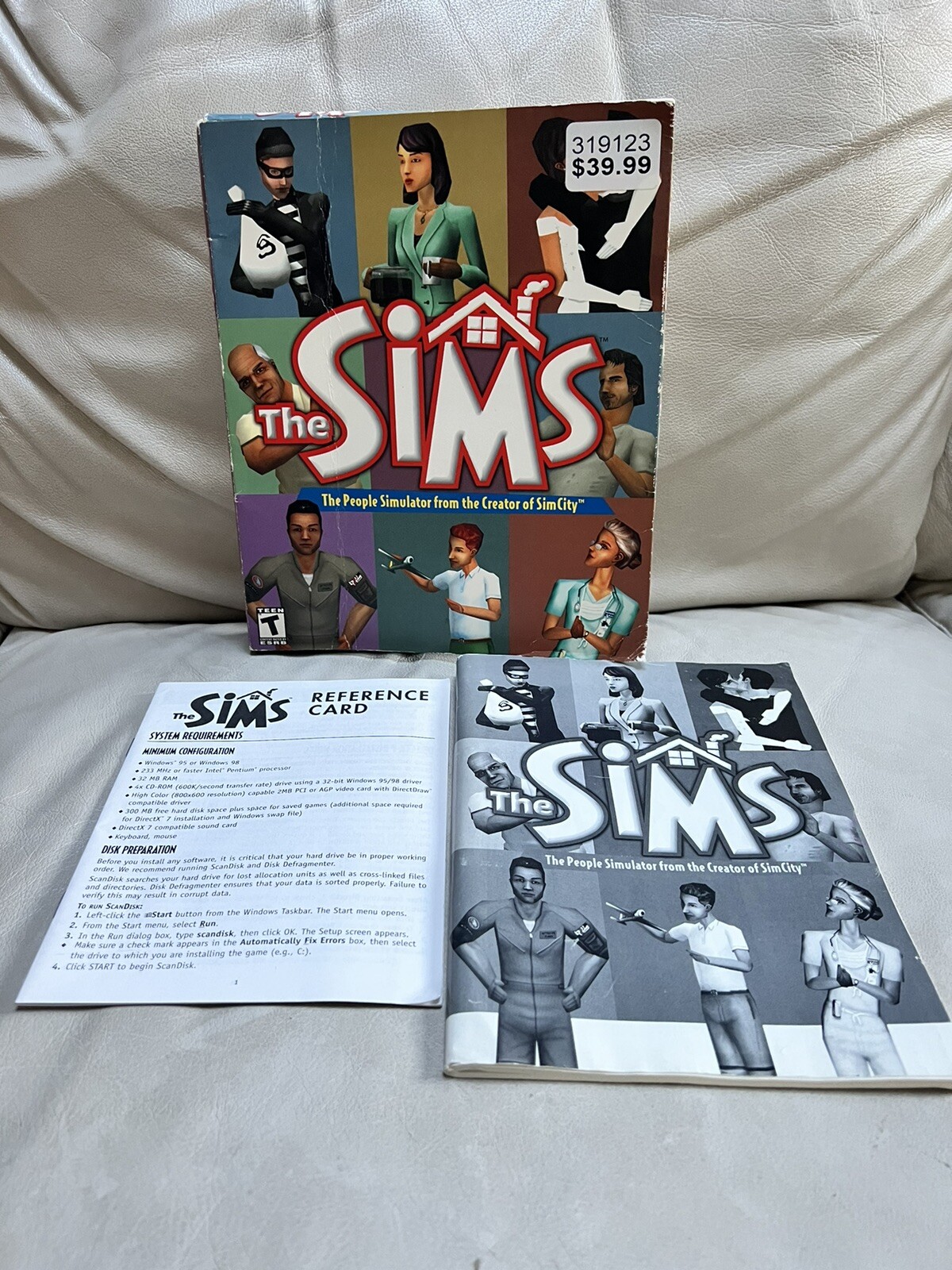 SIMS PC Game Windows 95 98 EA Games - Box, Manual & Reference Card Only (No CD)