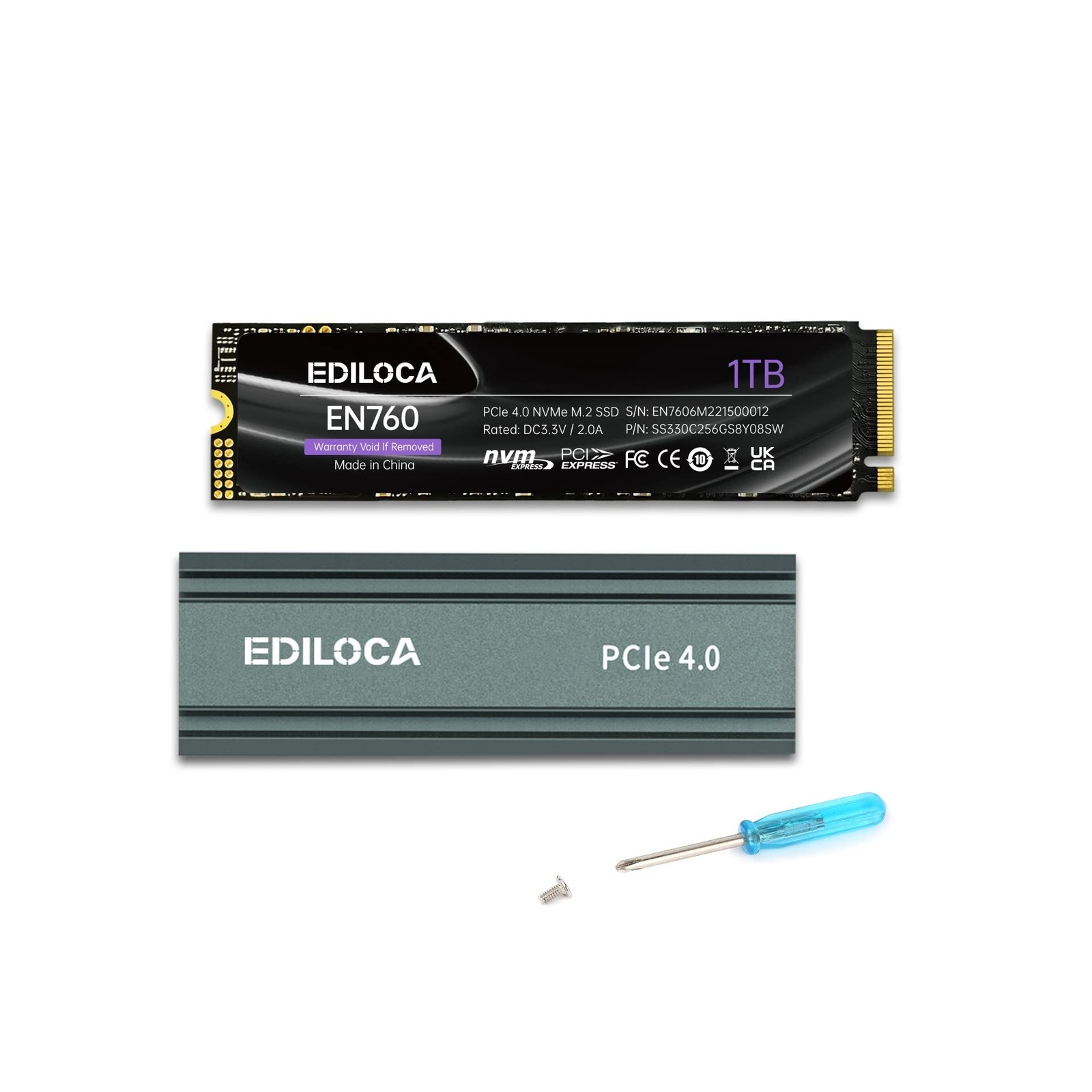 1TB M2 NVME SSD with Heatsink - PCIe Gen4.0 NVMe M.2 2280 3D NAND TLC, 5000MB...