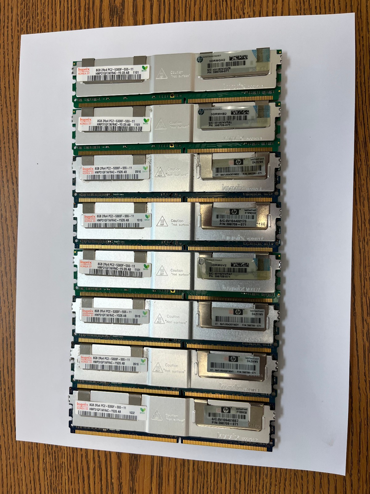 64 GB Server RAM Kit - (HP 8GB 2Rx4 PC2-5300F-555-11 ECC Server SRAM) x8