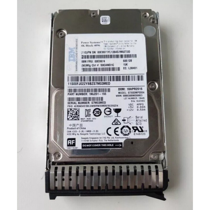 00LY179 00E9971 FOR IBM Powerage 8 00E9974 600GB 15K SAS 2.5'' Hard Drive HDD