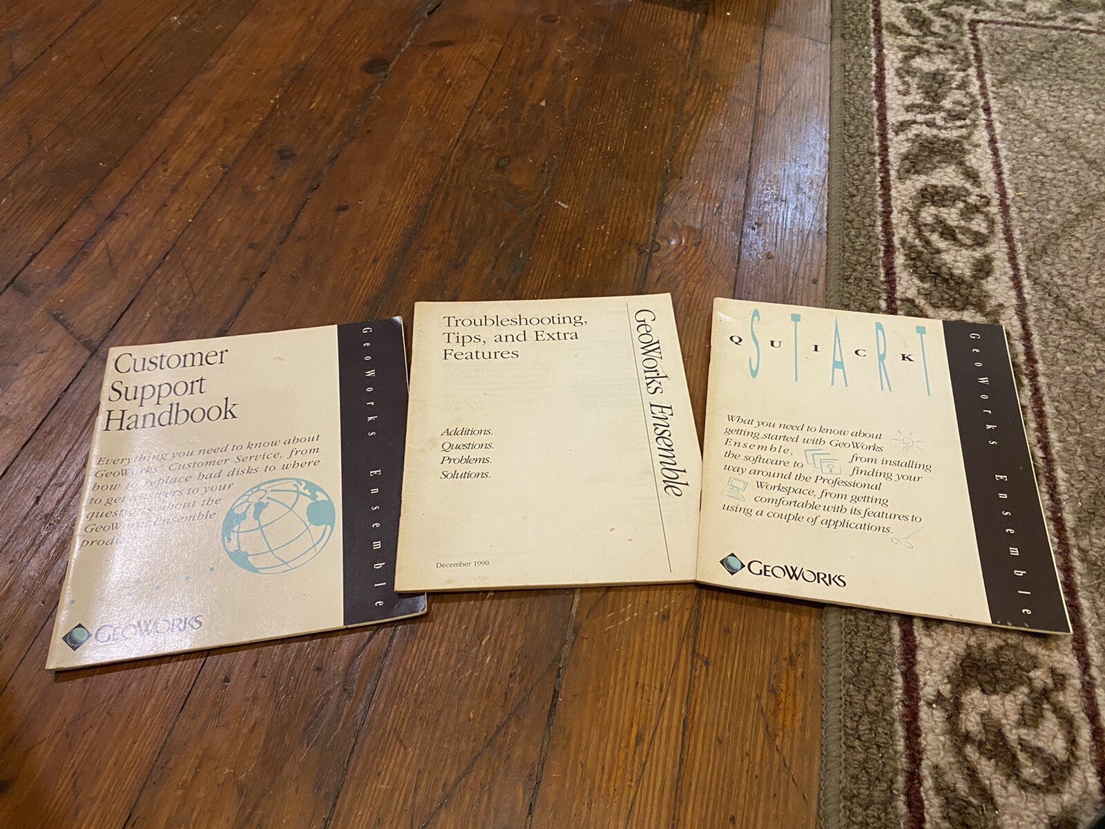 Vintage GEOWORKS ENSEMBLE Guide Books : Customer Support, Quick Start, Troublesh