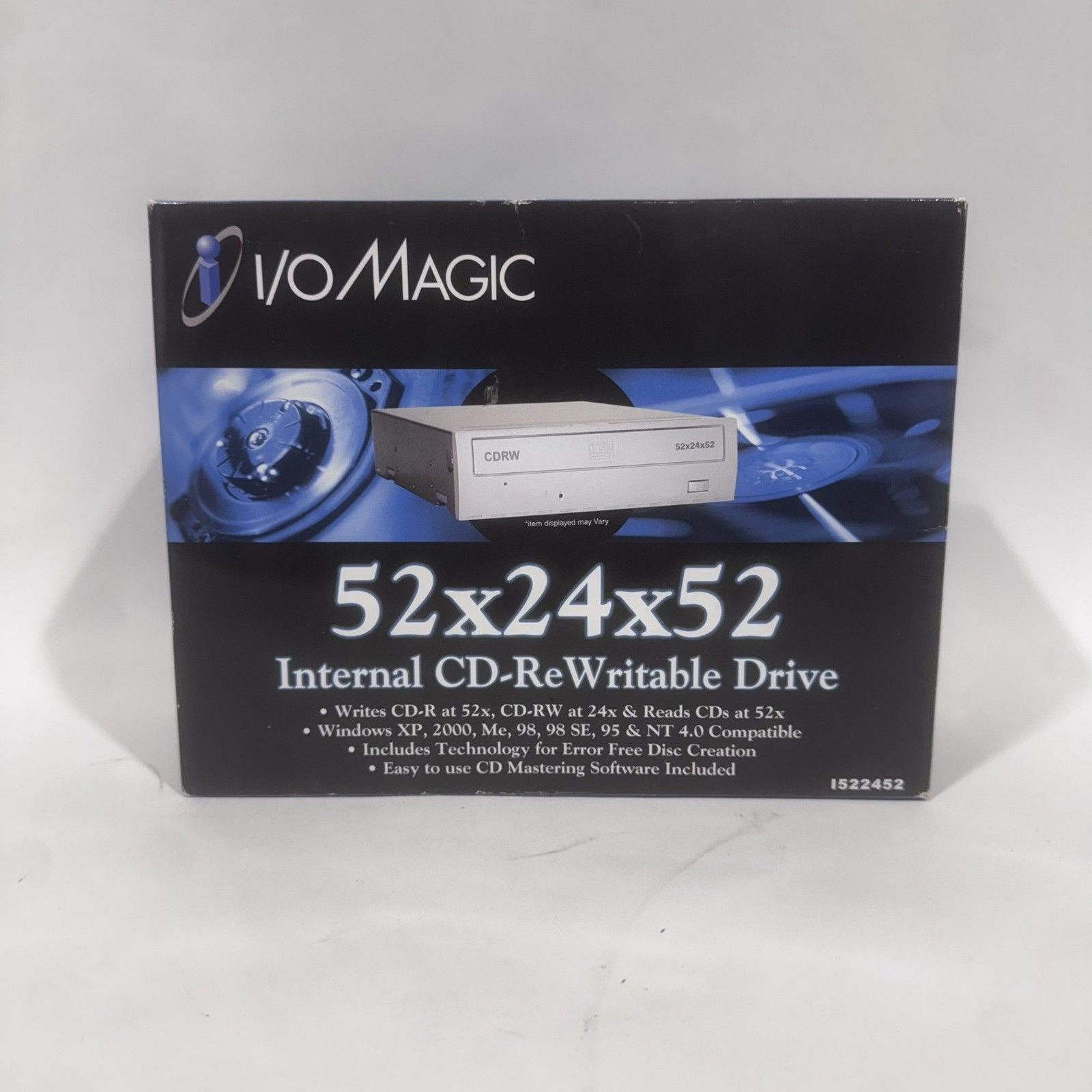 I/O Magic 52x24x52 Internal IDE CD-RW Drive NEW SEALED NOS Retro PC Win98 XP