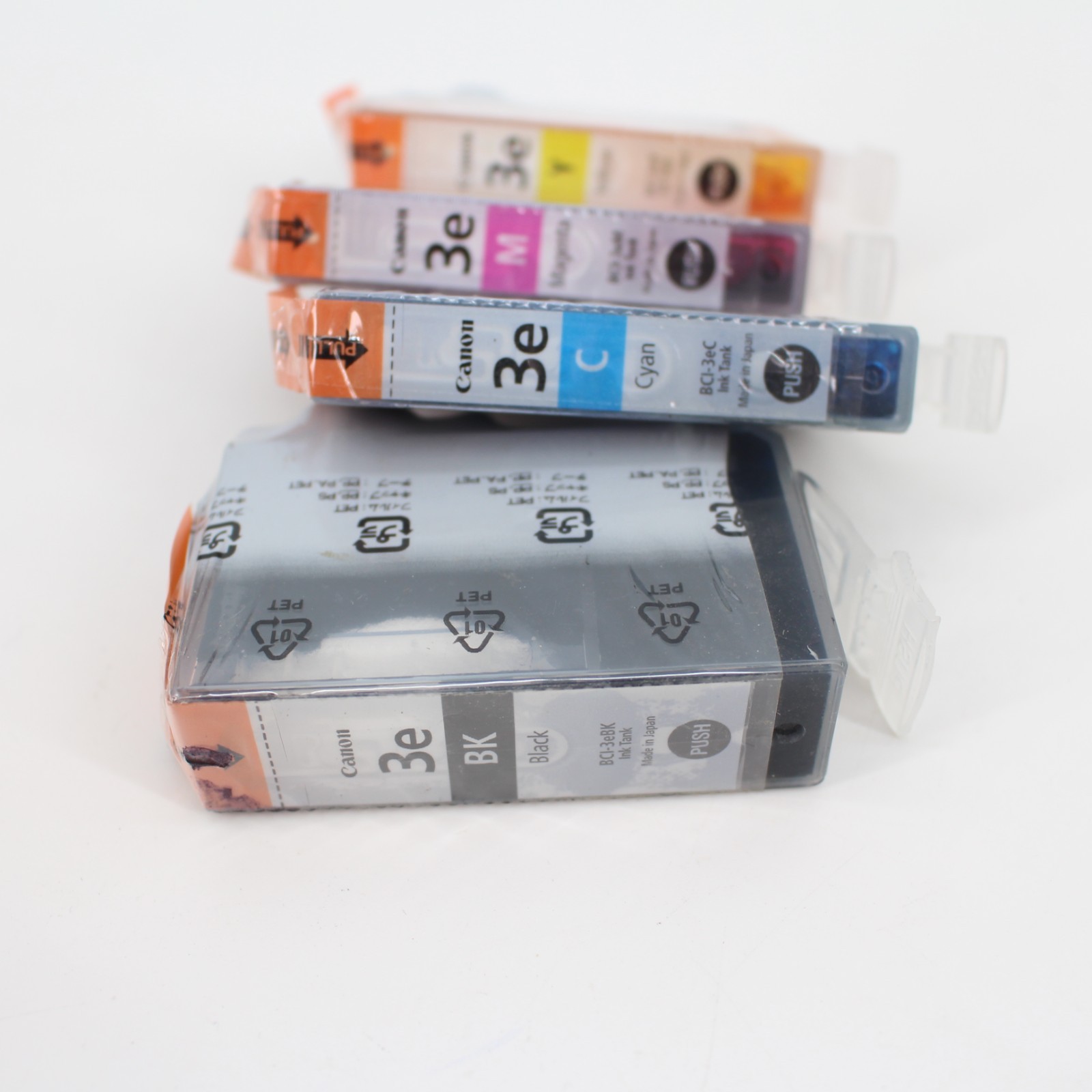 GENUINE Canon 3e / BCI-3e Multi-Pack (4) Ink Tanks, Black, Cyan, Magenta, Yellow
