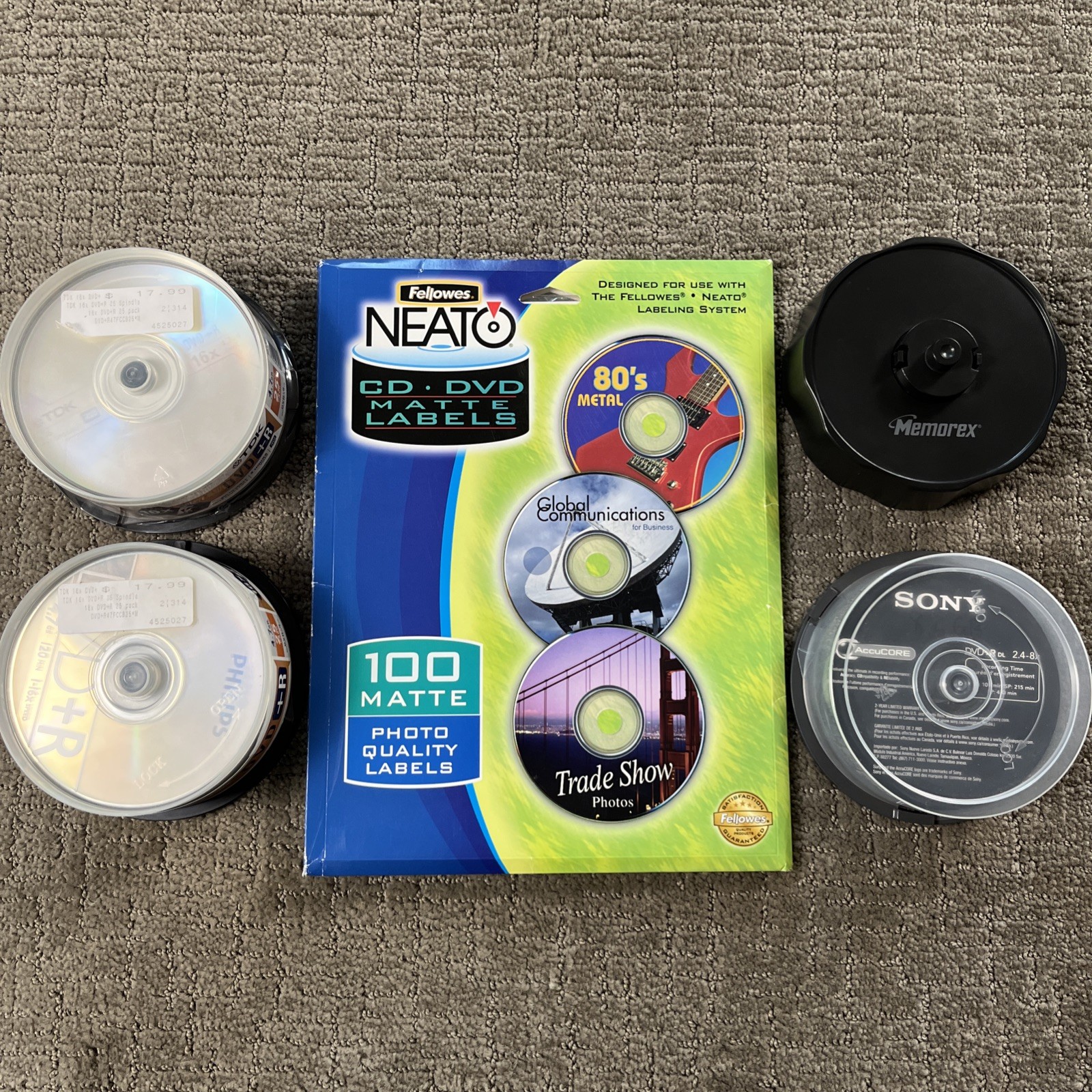 TDK DVD-R 16x spd 4.7 GB Recordable 50 Disks Brand New Labels Bundle