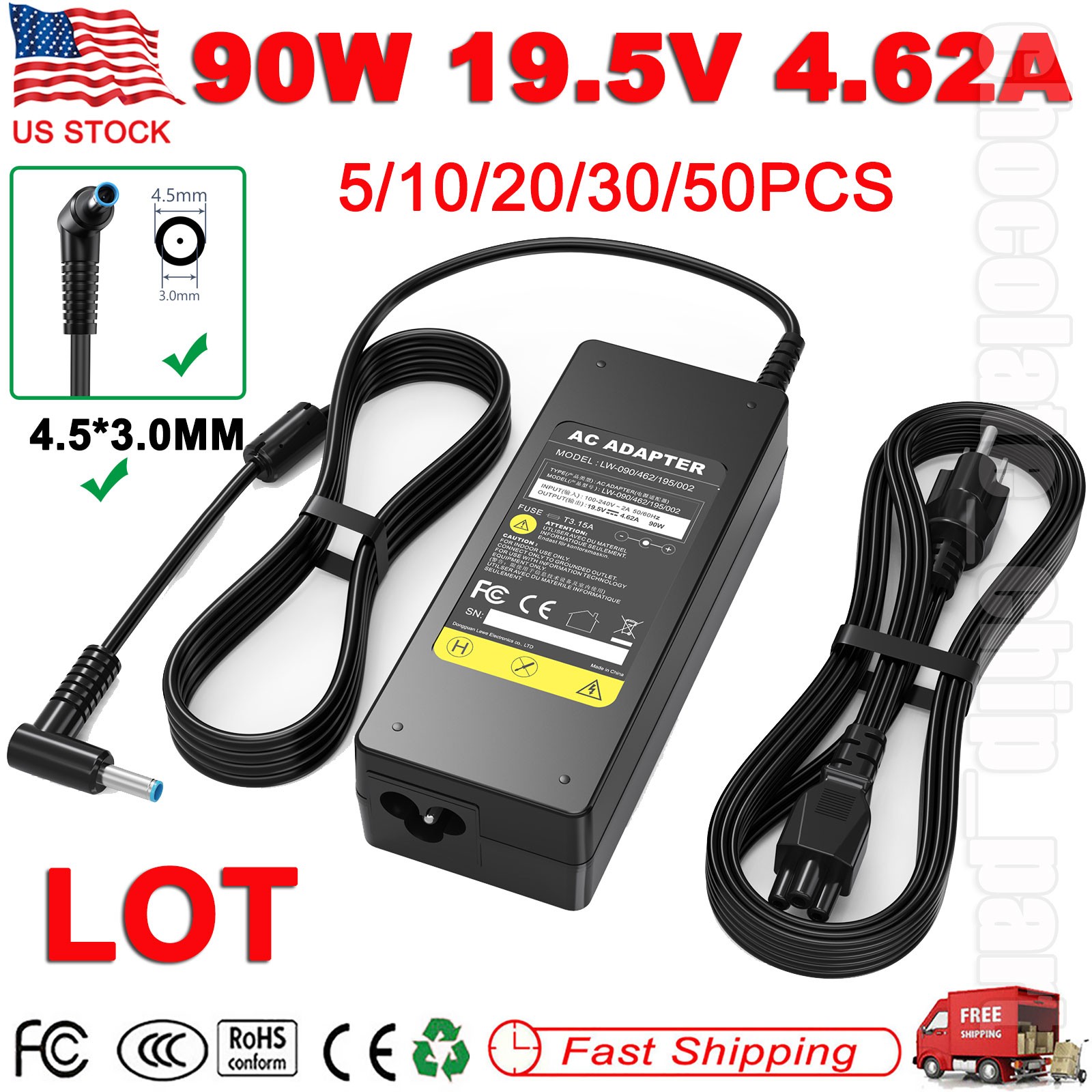 LOT 5/10/20/30/50X 90W For HP Pavilion 23 All-in-One Desktop Charger AC Adapter