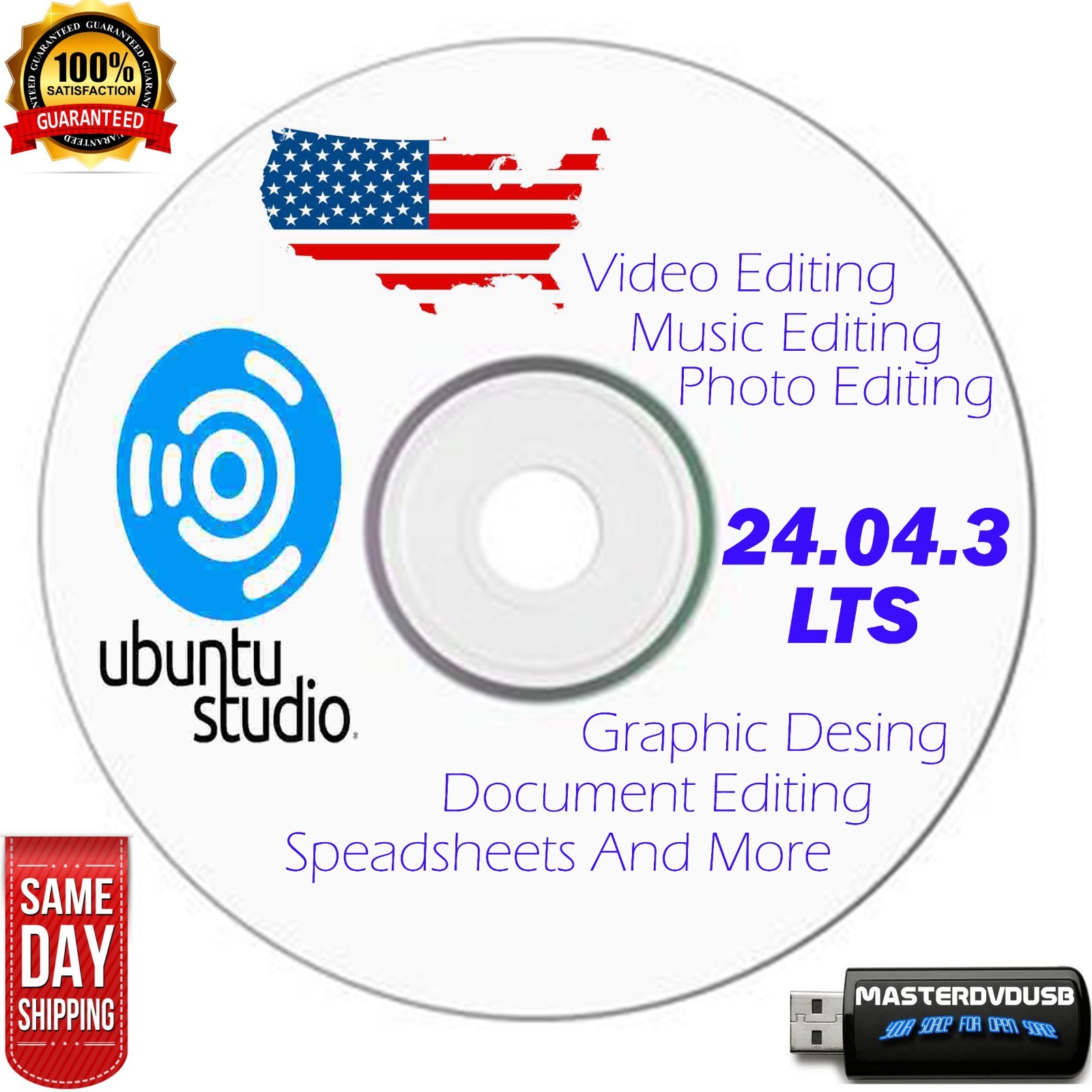 Ubuntu Studio 24.04.3 LTS Bootable Live Installer DVD – Creative Powerhouse OS