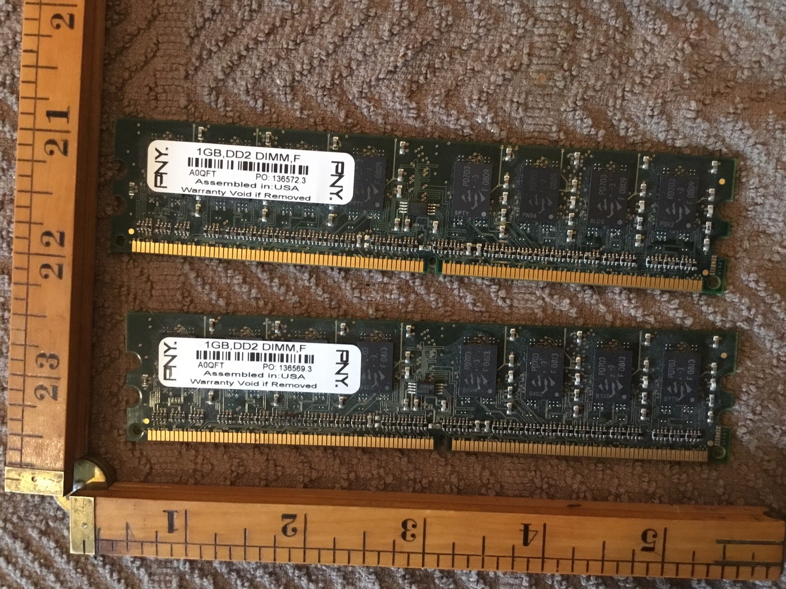 PNY 2 x 1GB=2GB Kit A0TQD DD2 DIMM.F PC RAM Memory Chips