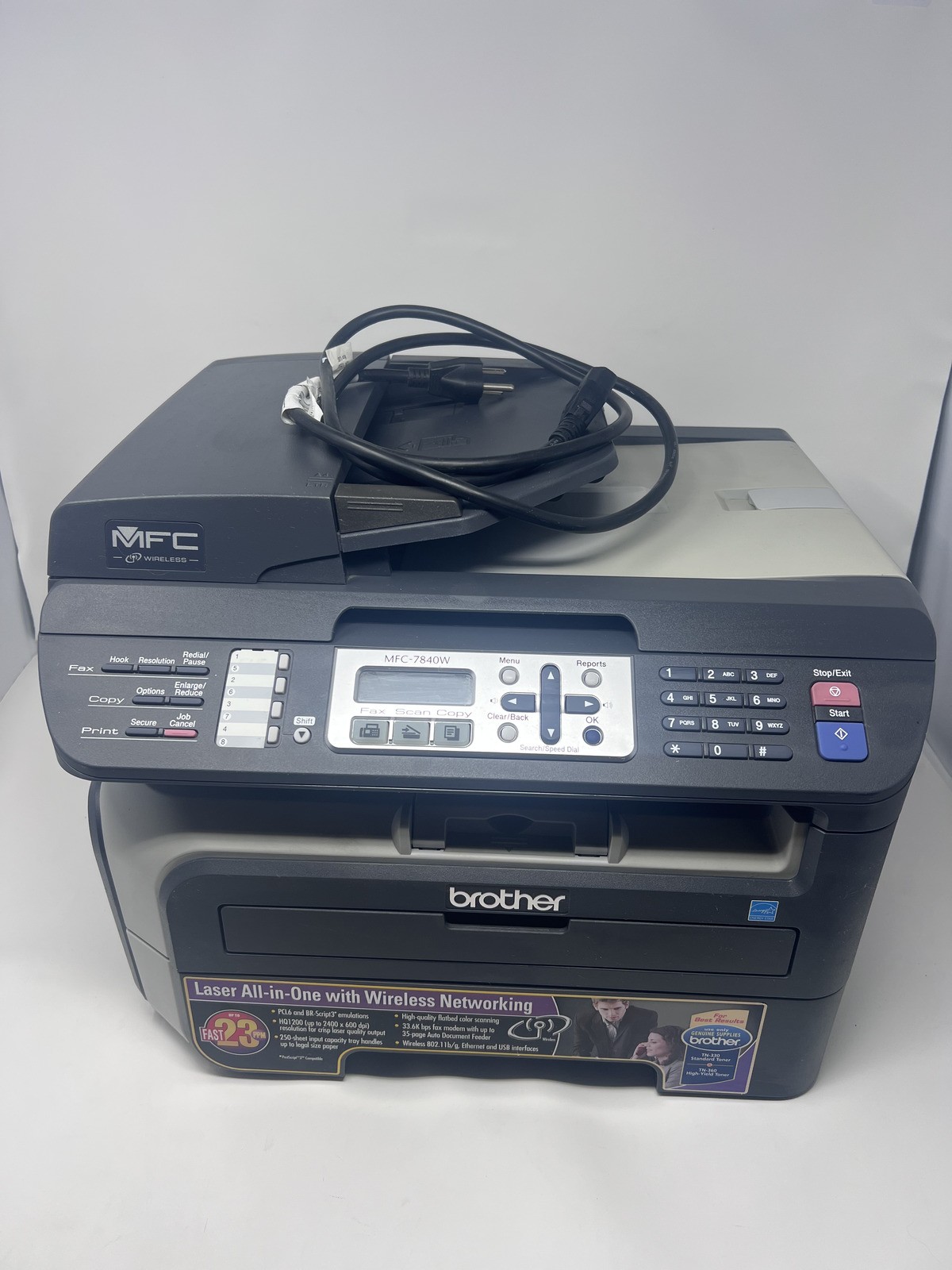 Brother MFC-7840W Laser All-in-One Wireless Printer - Tested Working