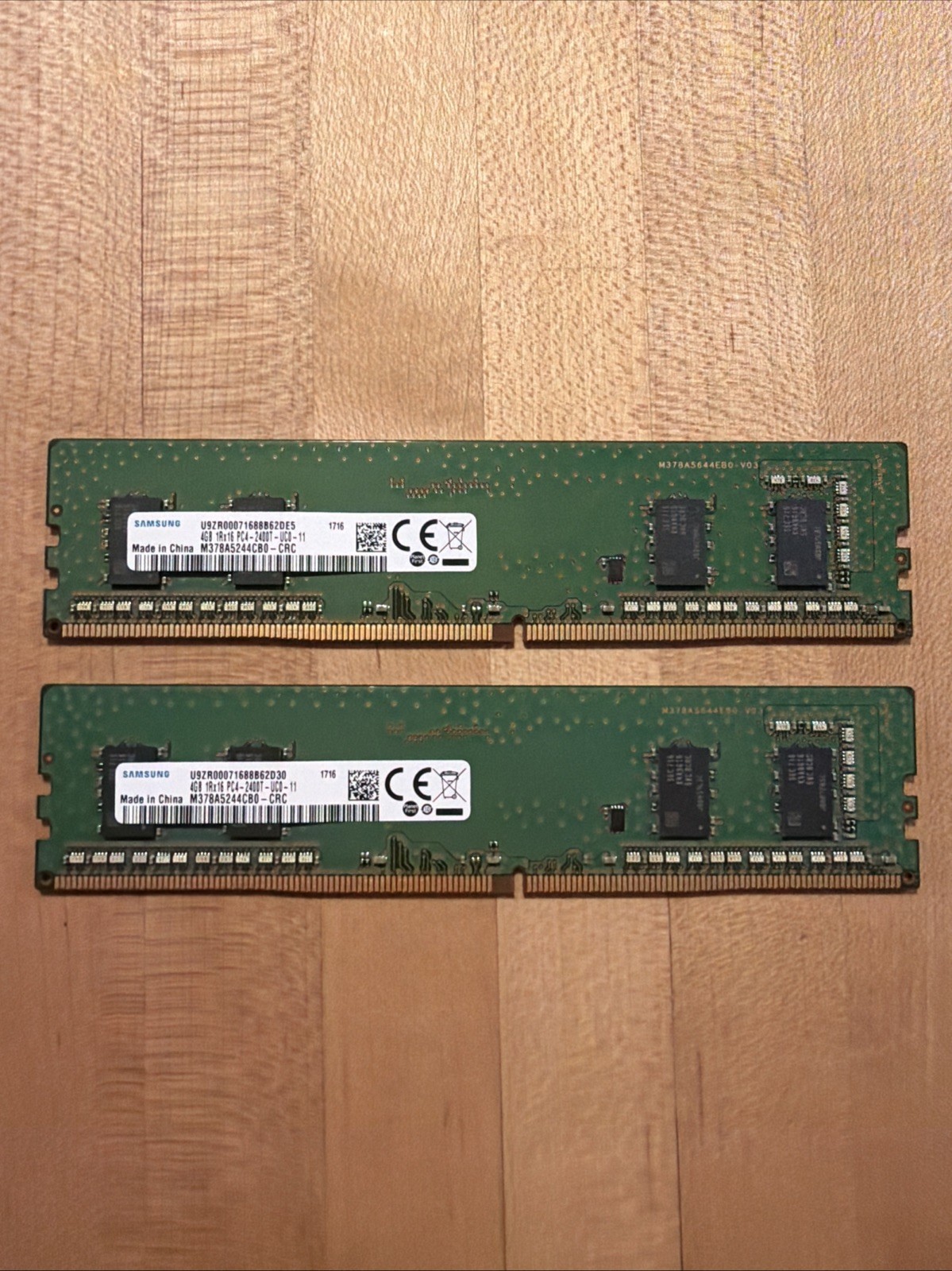LOT OF 2 USED / WORKING Samsung 4GB 1Rx16 PC4-2400T  M378A5244CB0-CRC