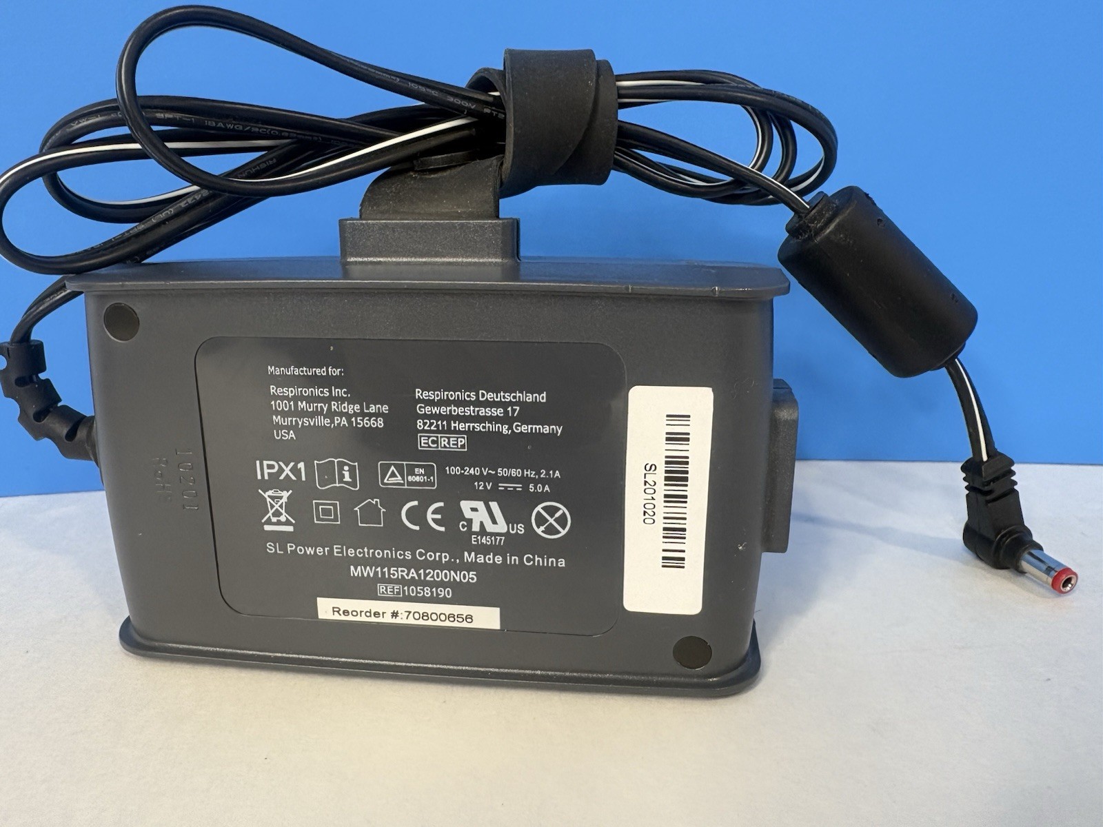 Respironics MW115RA1200N05 12V 5A REF1058190 AC Adapter 