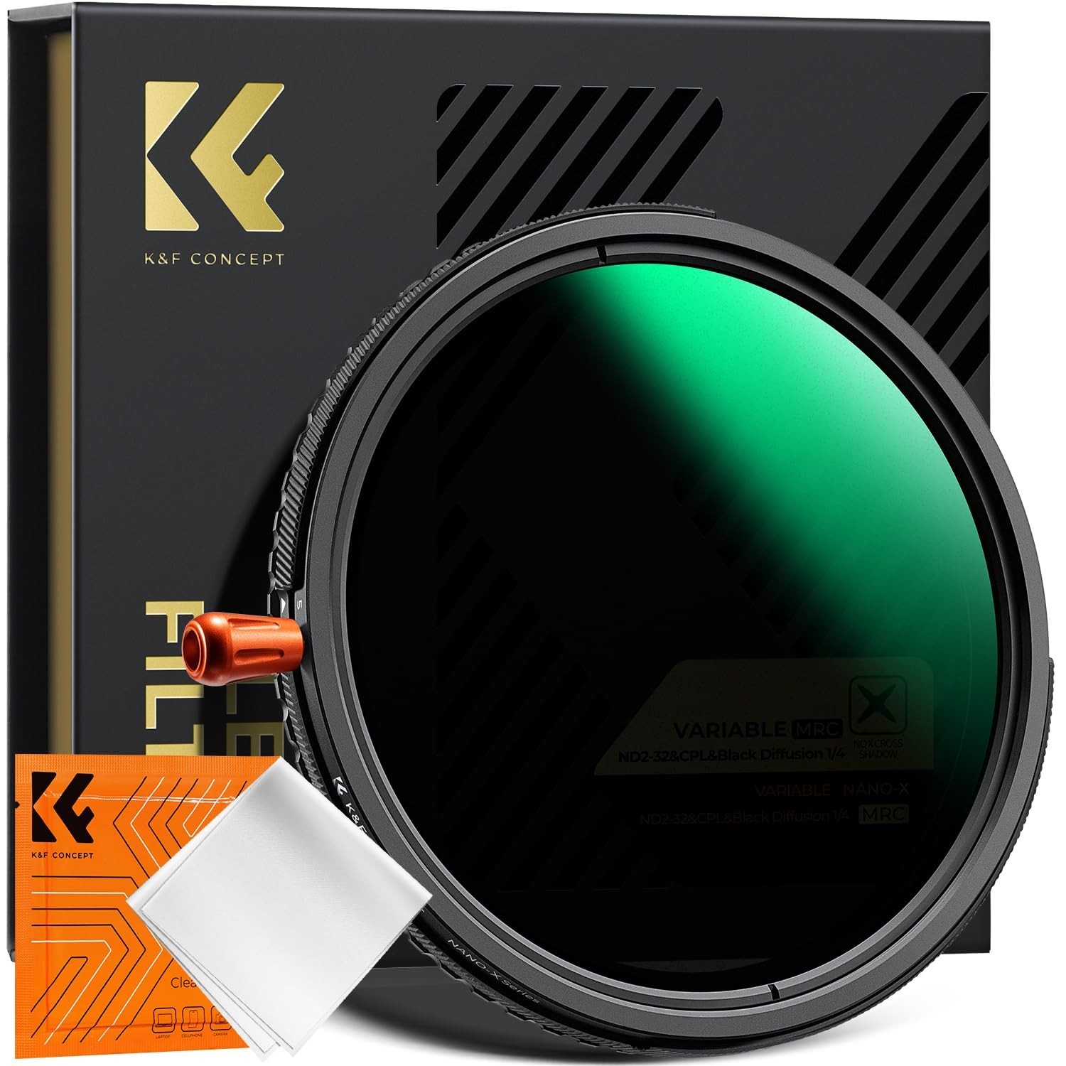 K&F CONCEPT 67mm Black Diffusion Mist Effect 1/4 & Variable ND2-32(1-5 Stops)...