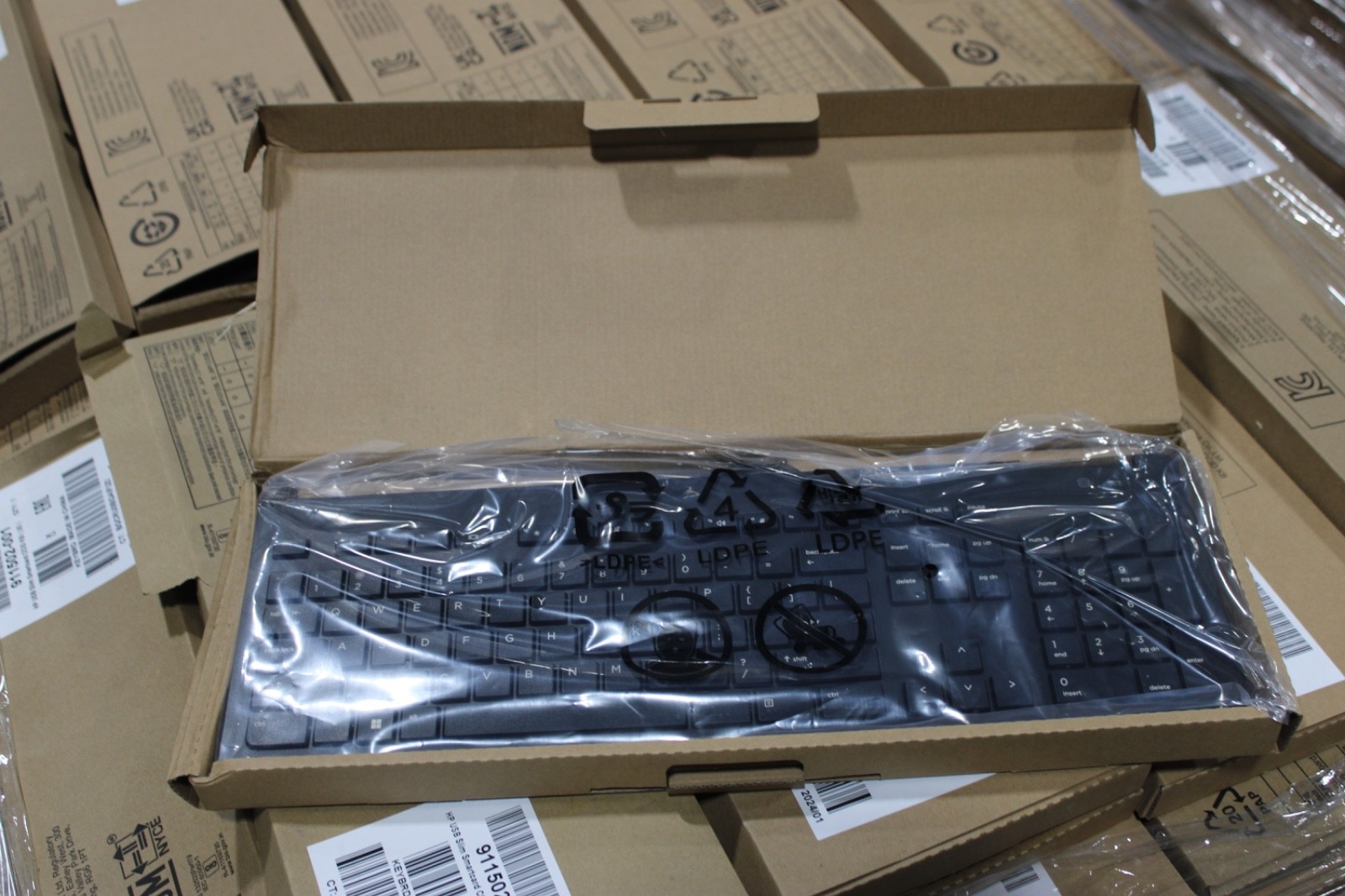 Lot Of 10 Genuine HP USB Slim Smartcard CCID Keyboard (911502-001) Black - NEW