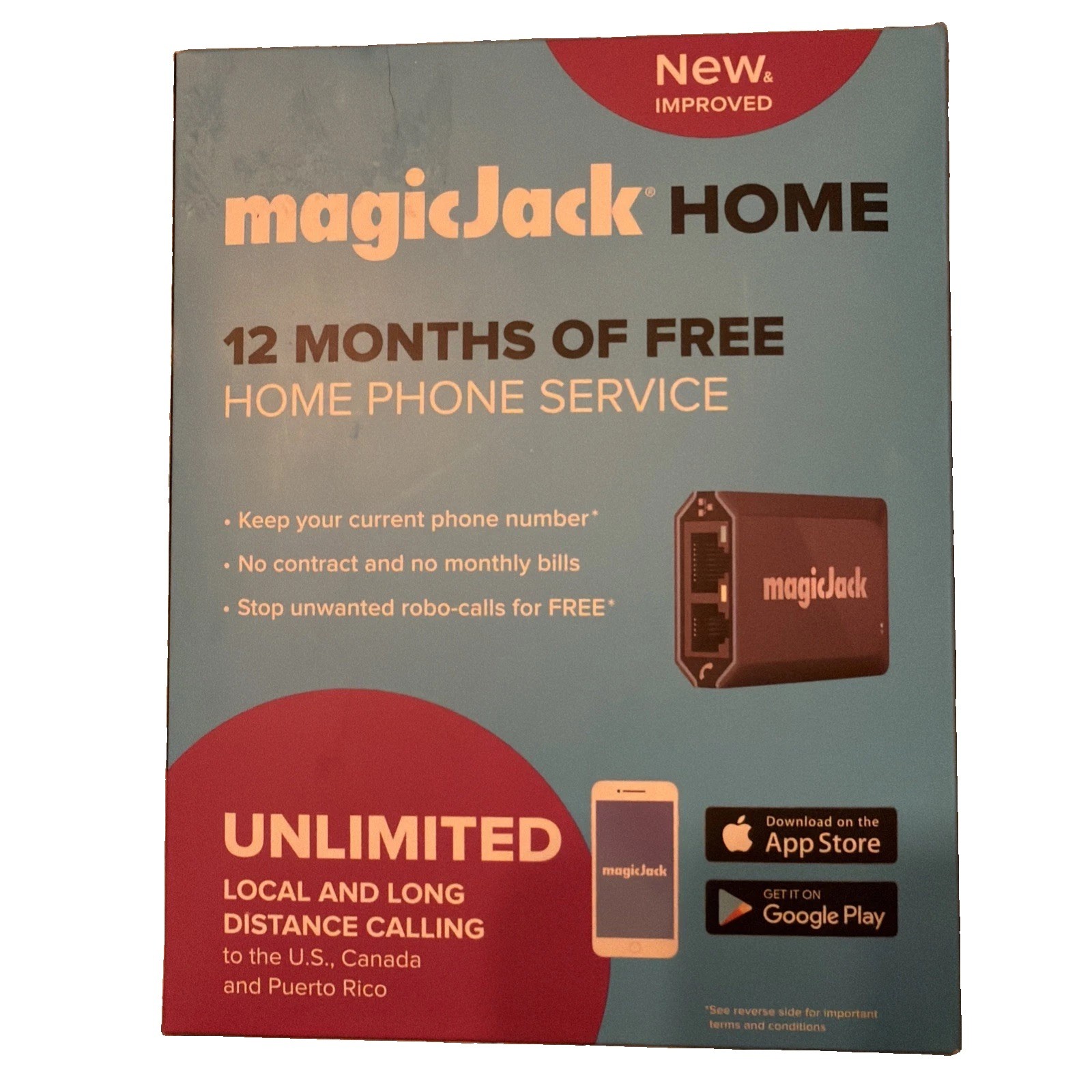 NEW magicJack Home Unlimited Local and Long Distance Calling To The U.S.,CANADA 