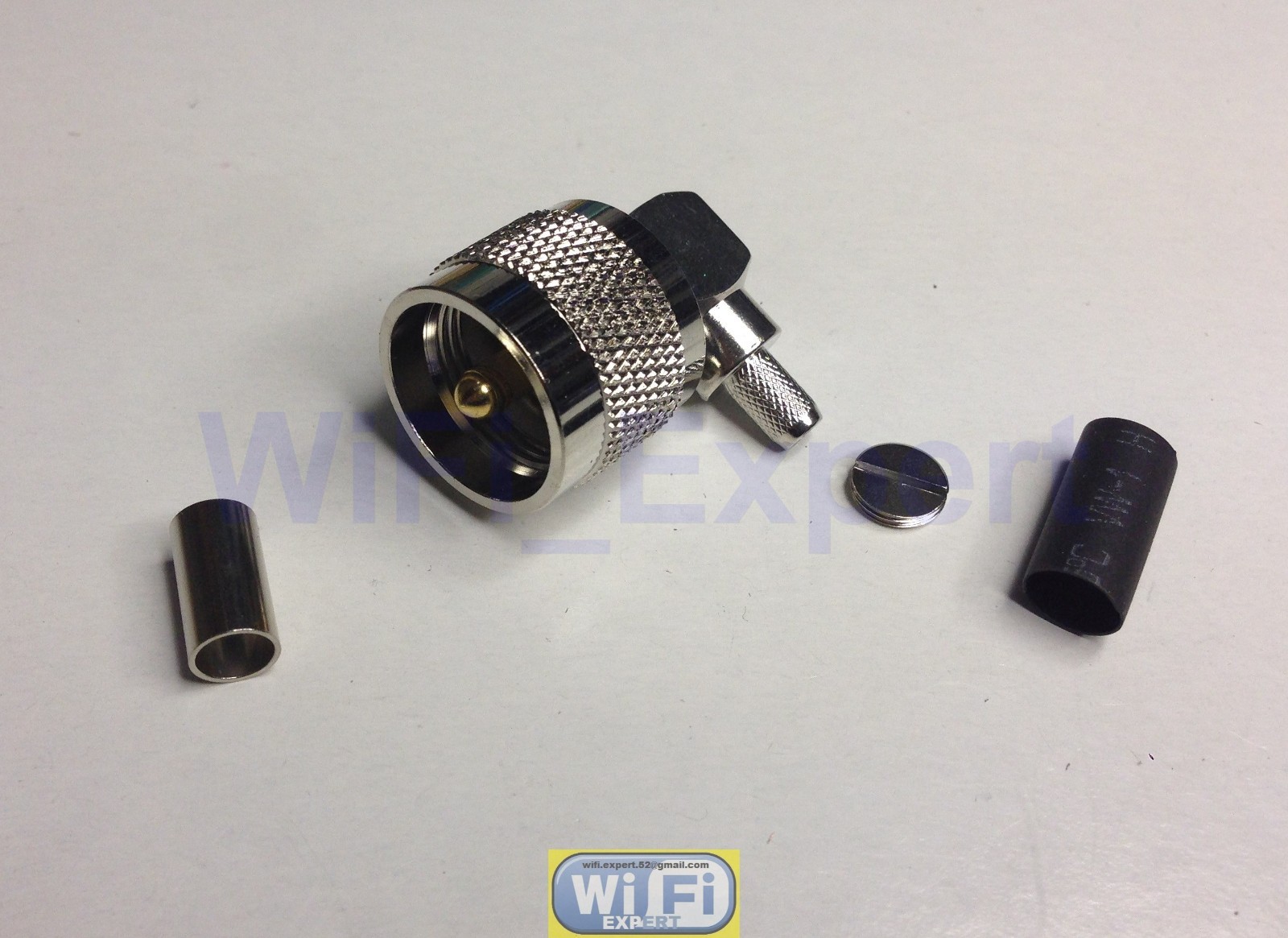 1x UHF Male PL259 Right Angle RG58 RG142 LMR195 RG400 RF Crimp Cable Connector