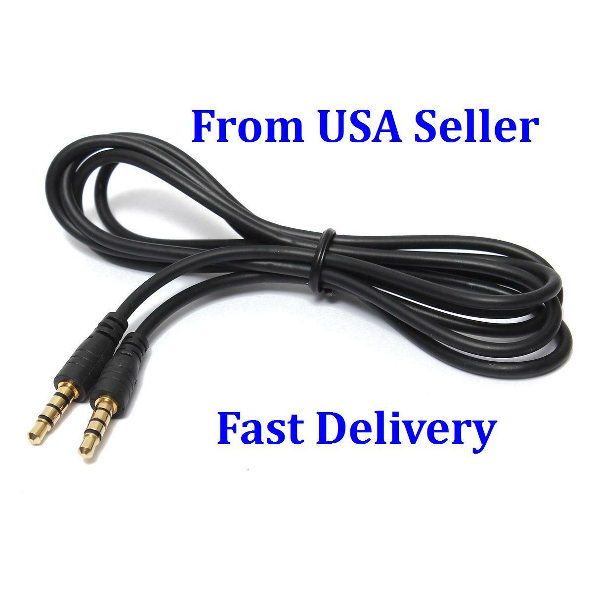 5 PCS 3.5mm 4 Pole 3 Ring TRRS Audio Video Cell phone Apple male to male cable  