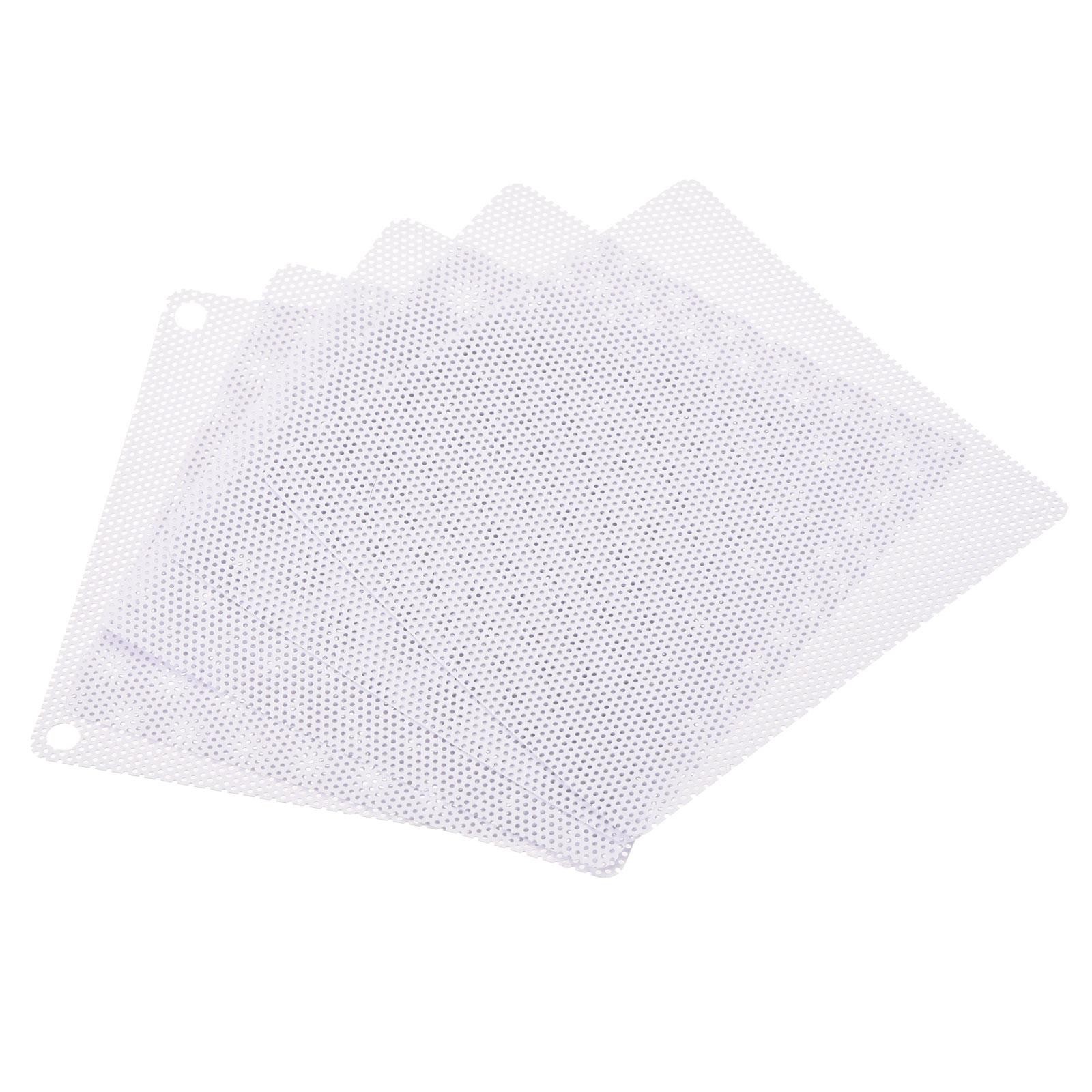 5pcs 80mm Computer Fan Filter Grills PVC Mesh Dustproof Case Cover White