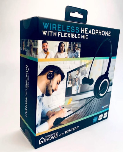 VIVITAR WIRELES HEADPHONE WITH FLEXIBLE MIC -BLUETOOTH NEW